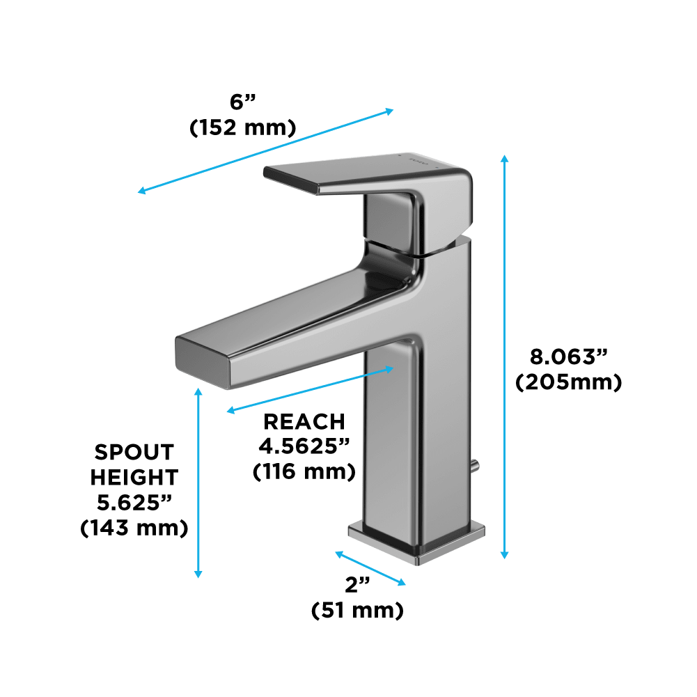 TOTO® GB Series 1.2 gpm Single Handle Bathroom Sink Faucet with Comfort Glide Technology and Drain Assembly – Polished Chrome – –