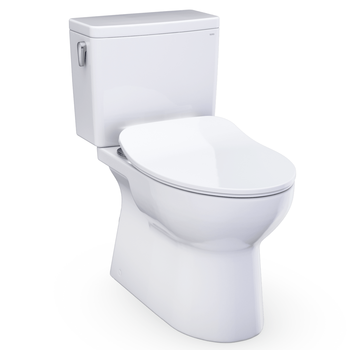 TOTO® Glaston™ 1G® Two-Piece Elongated 1.0 GPF WASHLET®+ and Auto Flush Ready Universal Height Toilet with CEFIONTECT® and SS234 SoftClose® Seat – Elongated – Cotton White –