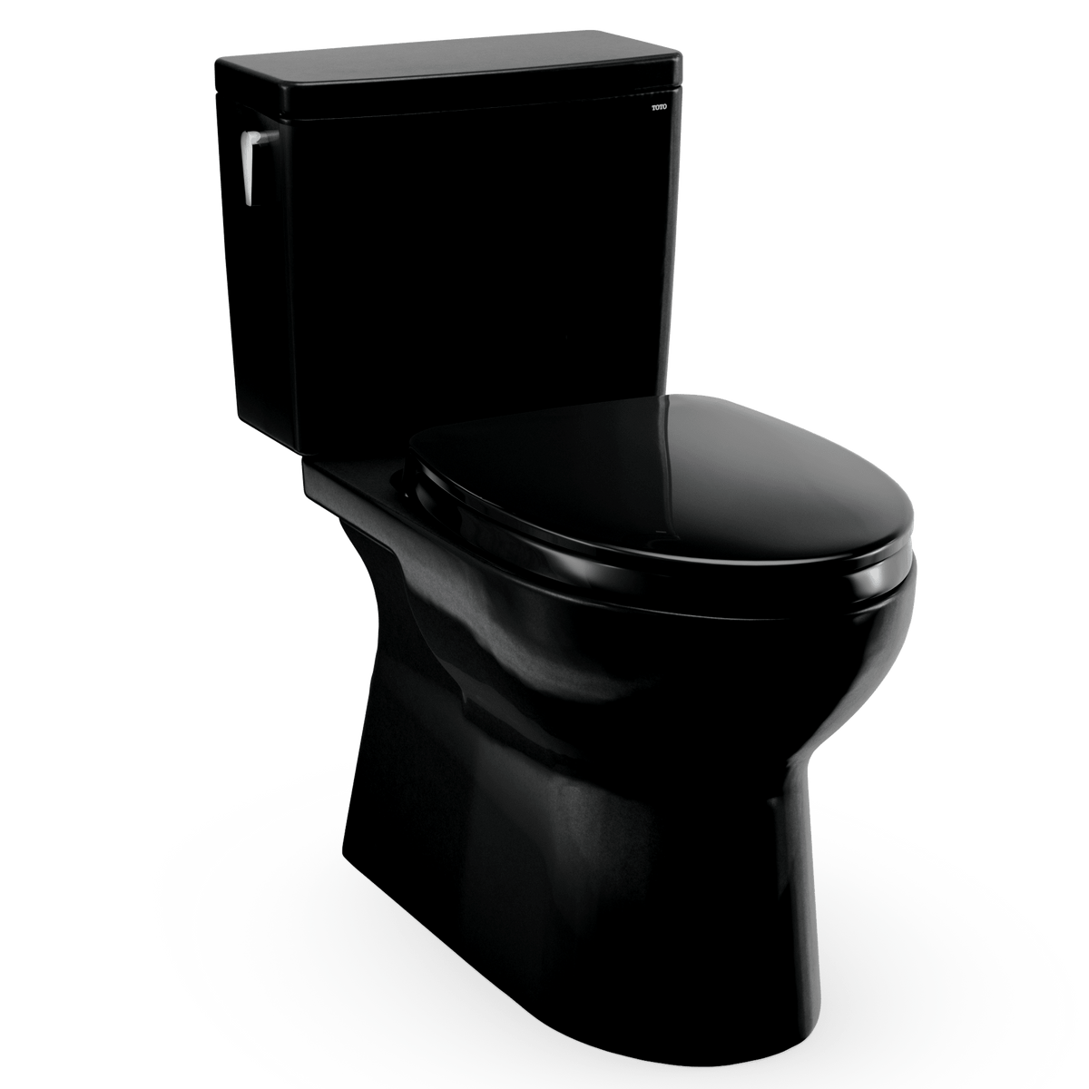 TOTO® Glaston™ 1G® Two-Piece Elongated 1.0 GPF WASHLET®+ and Auto Flush Ready Universal Height Toilet with SS124 SoftClose® Seat – Elongated – Ebony –