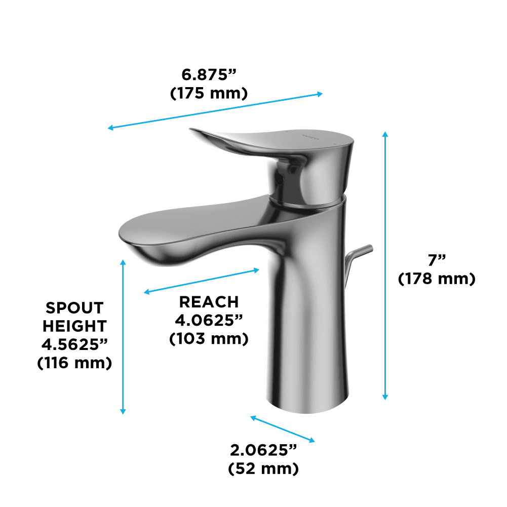 TOTO® GO 1.2 gpm Single Handle Bathroom Sink Faucet with Comfort Glide Technology and Drain Assembly – Polished Chrome – –