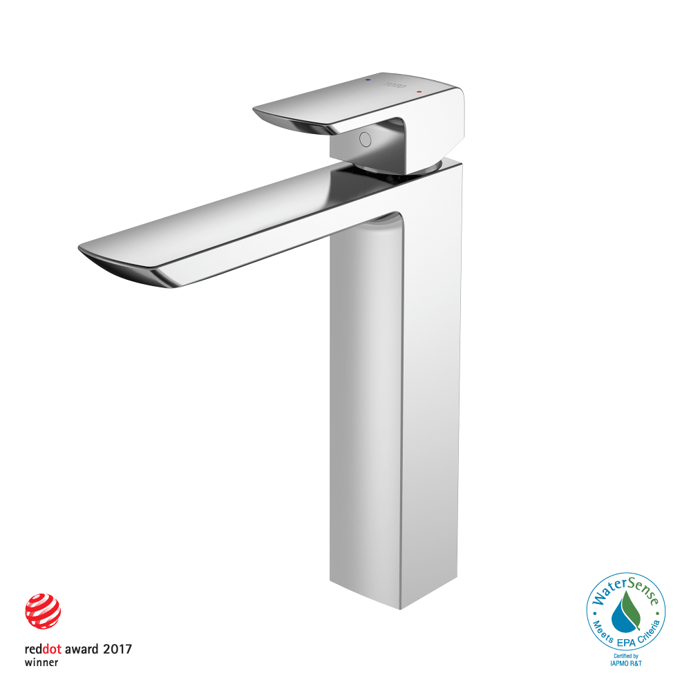 TOTO® GR 1.2 gpm Single Handle Vessel Bathroom Sink Faucet with Comfort Glide™ Technology – Polished Chrome – –