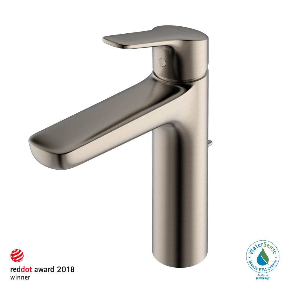 TOTO® GS Series 1.2 gpm Single Handle Bathroom Faucet for Semi-Vessel Sink with Comfort Glide Technology and Drain Assembly – Brushed Nickel – –