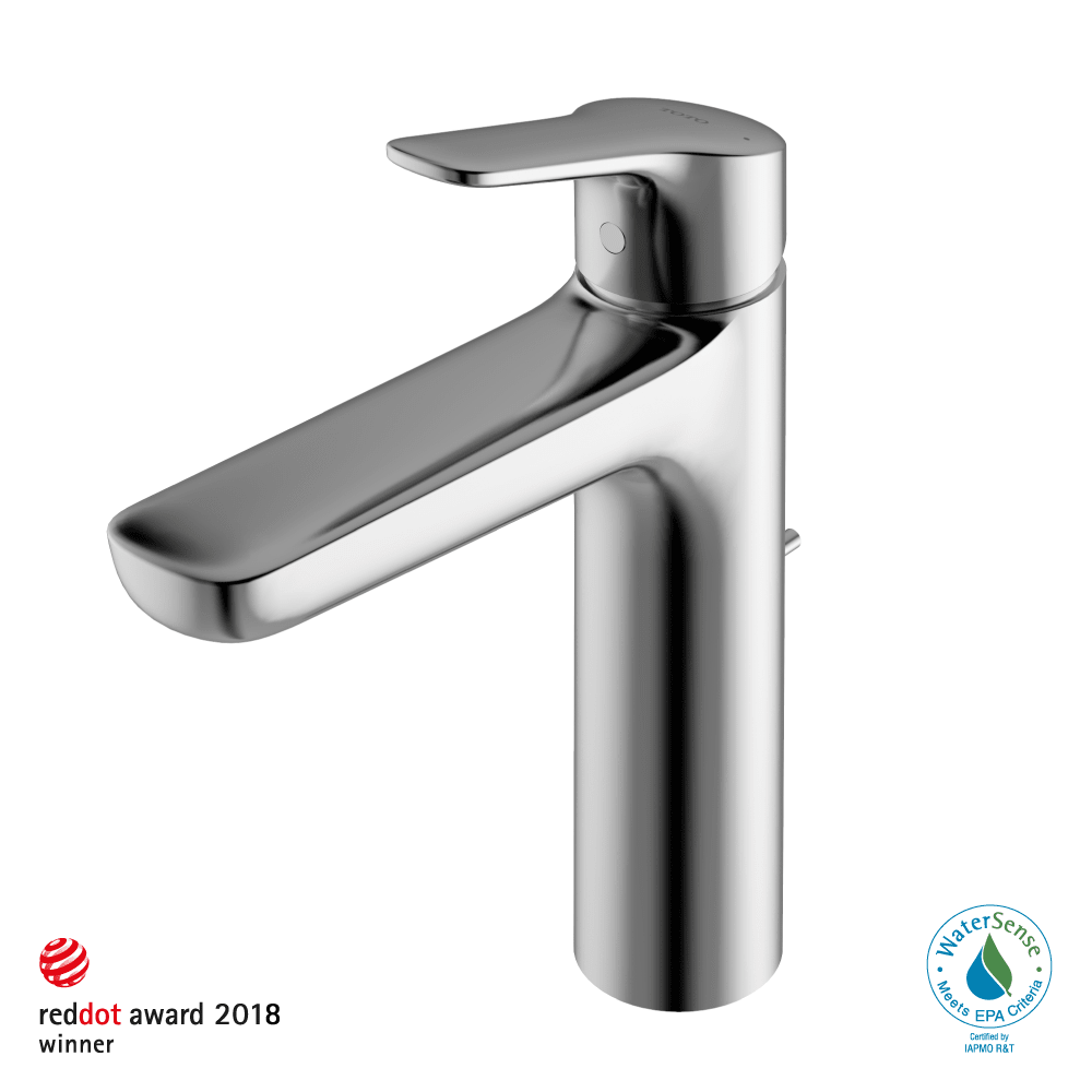 TOTO® GS Series 1.2 gpm Single Handle Bathroom Faucet for Semi-Vessel Sink with Comfort Glide Technology and Drain Assembly – Polished Chrome – –
