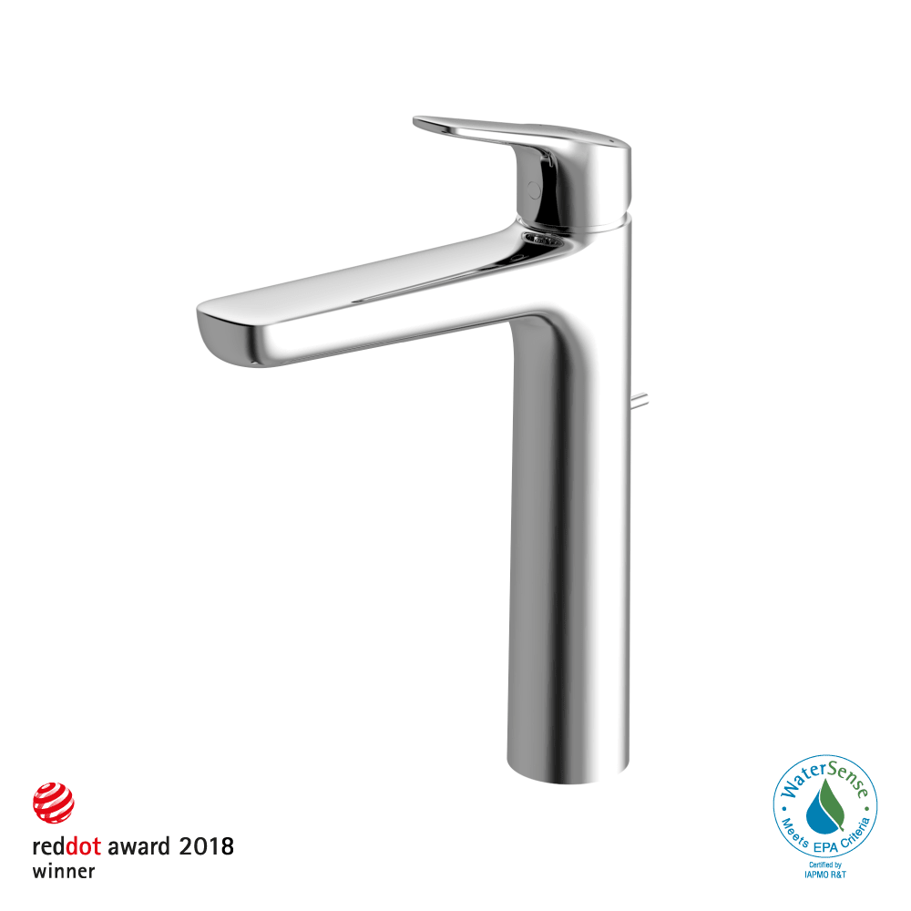 TOTO® GS Series 1.2 gpm Single Handle Bathroom Faucet for Vessel Sink with Comfort Glide Technology and Drain Assembly – Polished Chrome – –