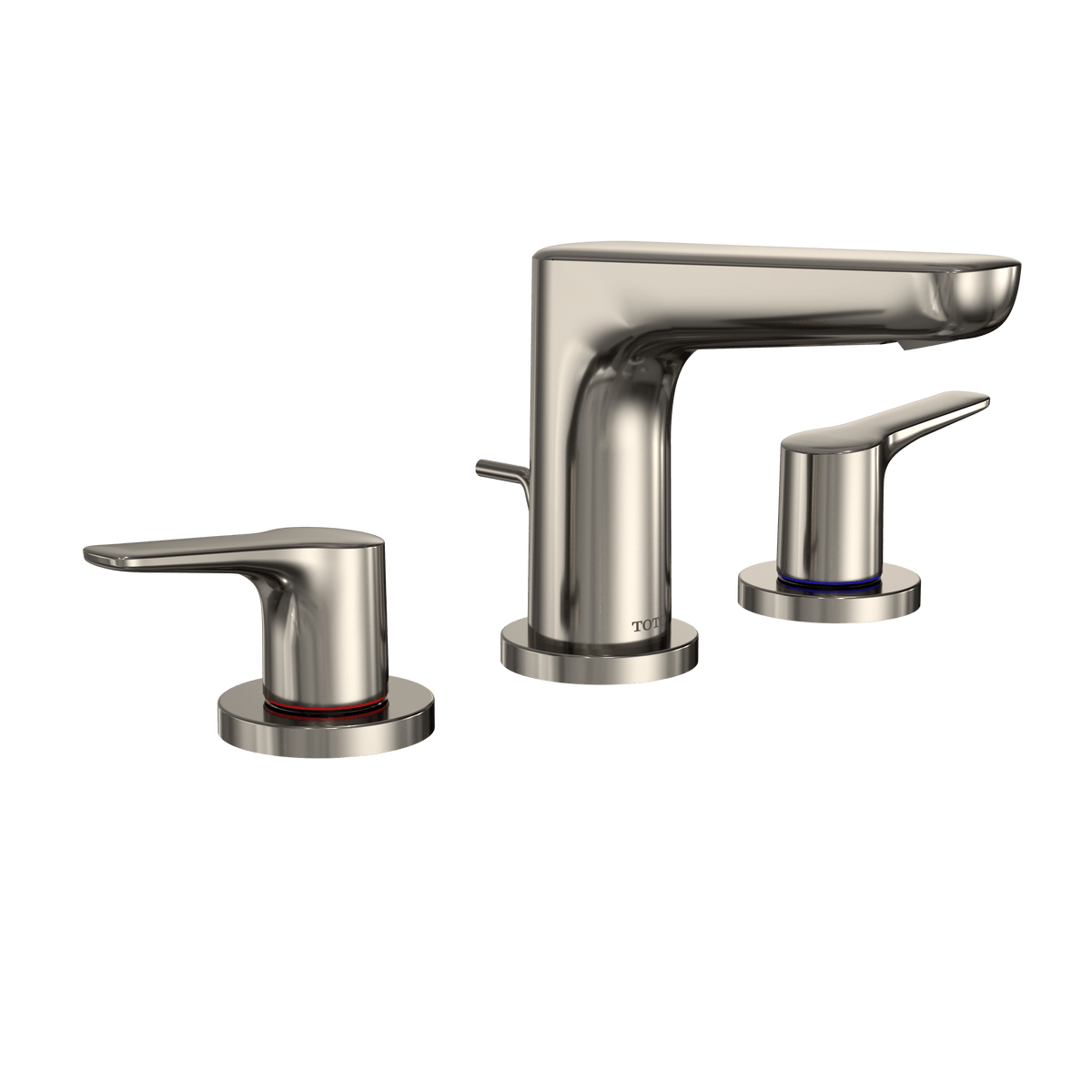 TOTO® GS Series 1.2 gpm Two Handle Widespread Bathroom Sink Faucet with Drain Assembly – Brushed Nickel – –