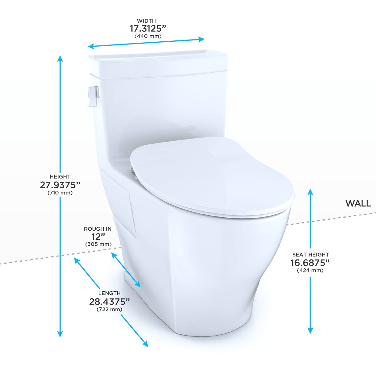 TOTO® Legato® One-Piece Elongated 1.28 gpf Toilet with CeFIONtect® and Softclose® Seat – Elongated – Cotton White –