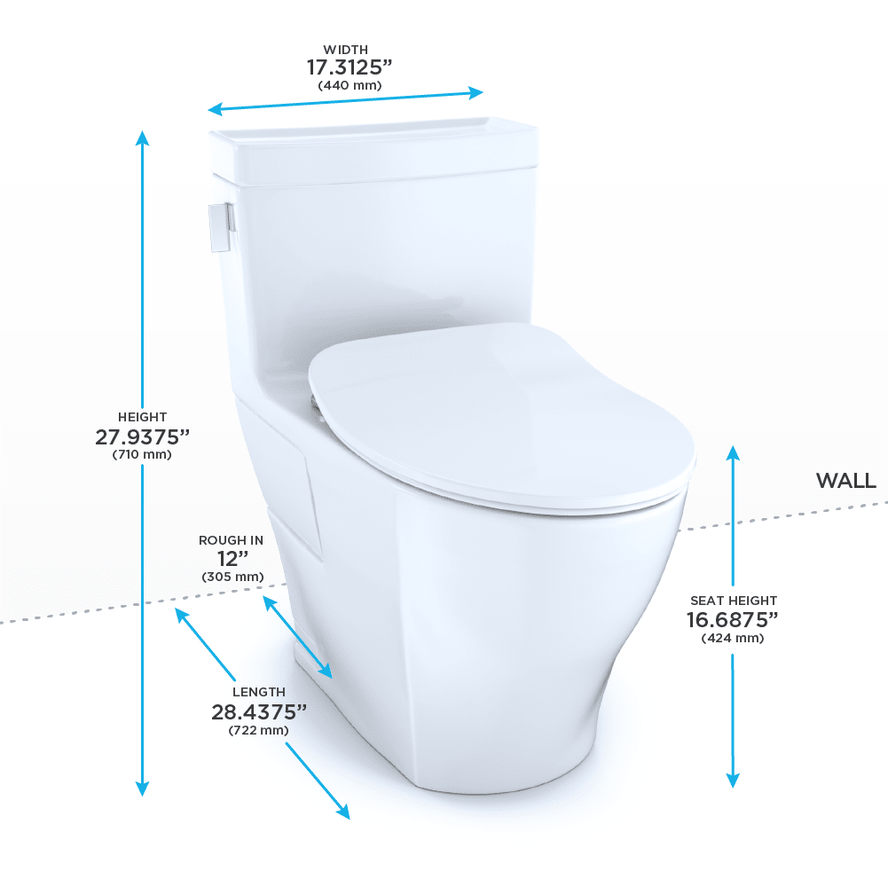 TOTO® Legato® One-Piece Elongated 1.28 gpf Toilet with CeFIONtect® and Softclose® Seat – Elongated – Cotton White –