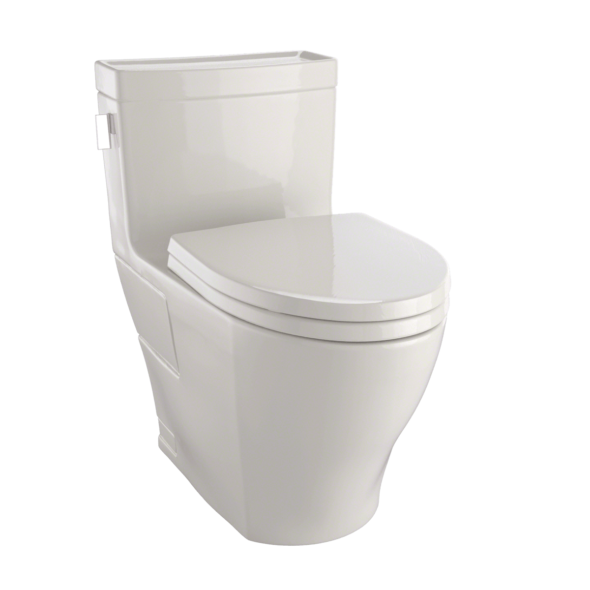 TOTO Legato WASHLET+ One-Piece Elongated 1.28 GPF Universal Height Skirted Toilet with CEFIONTECT – Elongated – Bone –