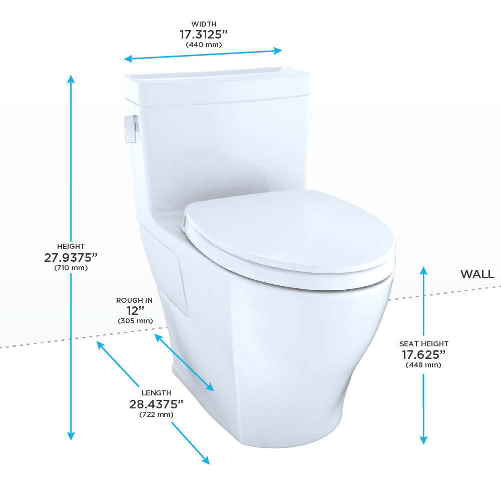 TOTO Legato WASHLET+ One-Piece Elongated 1.28 GPF Universal Height Skirted Toilet with CEFIONTECT – Elongated – Cotton White –