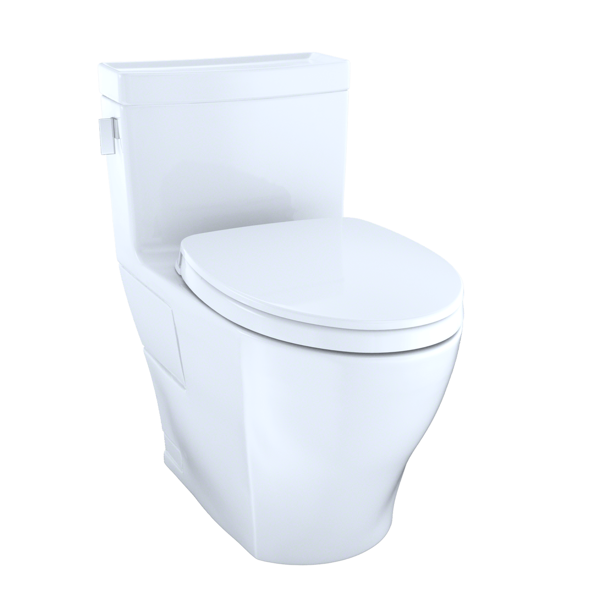 TOTO Legato WASHLET+ One-Piece Elongated 1.28 GPF Universal Height Skirted Toilet with CEFIONTECT – Elongated – Cotton White –