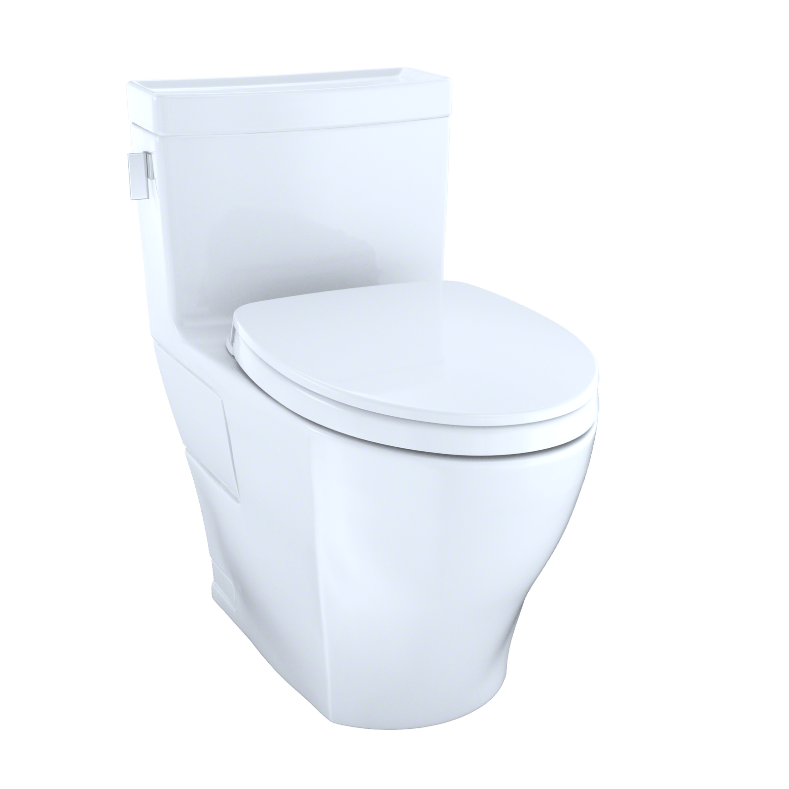 TOTO Legato WASHLET+ One-Piece Elongated 1.28 GPF Universal Height Skirted Toilet with CEFIONTECT – Elongated – Cotton White –