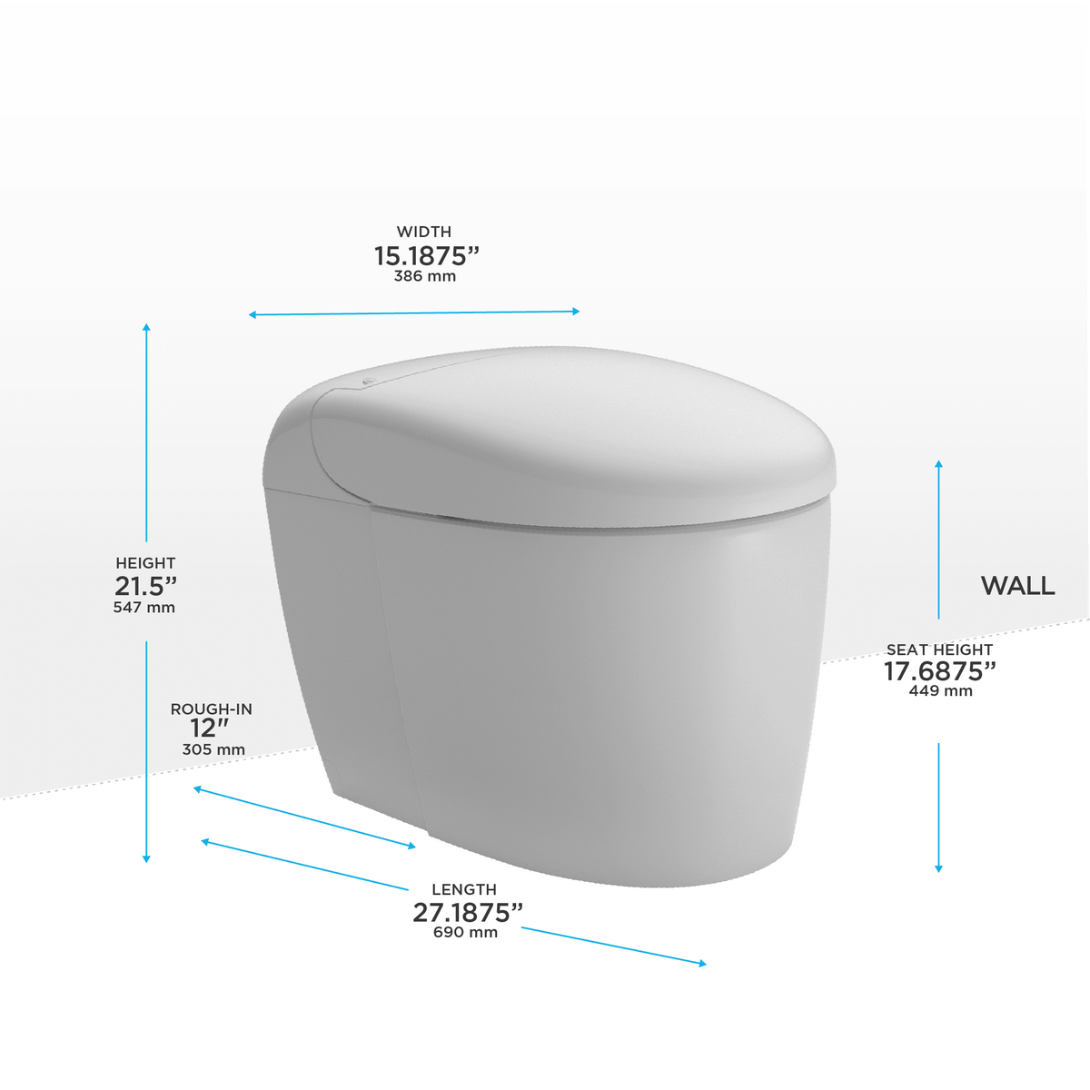 TOTO® Neorest® RS Dual Flush 1.0 or 0.8 gpf Toilet with Integrated Bidet Seat and Ewater+ – Elongated – Cotton White –