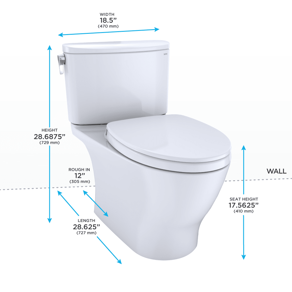 TOTO® Nexus® 1G® Two-Piece Elongated 1.0 gpf Universal Height Toilet with CeFIONtect® and Softclose® Seat – Elongated – Cotton White –
