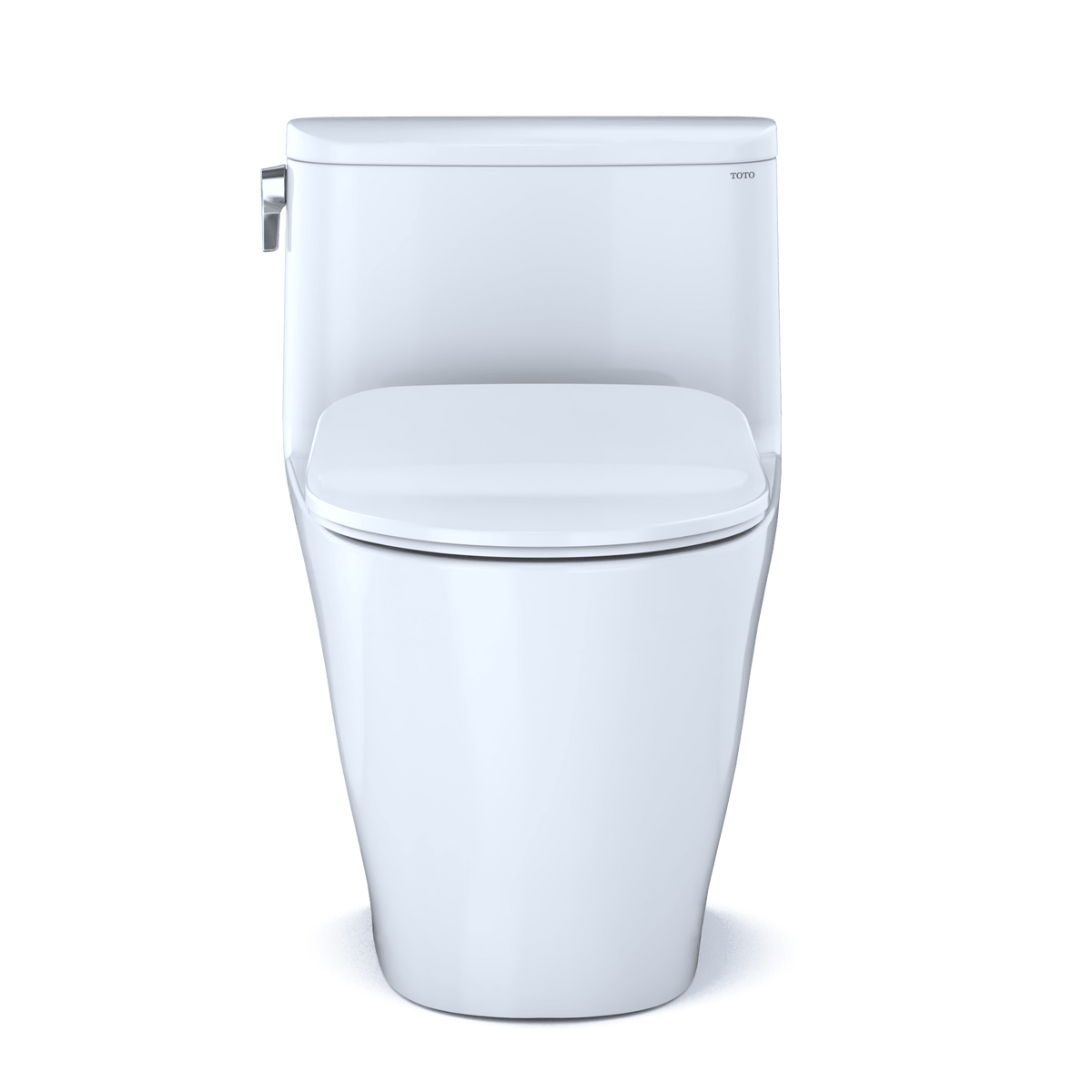 TOTO® Nexus® One-Piece Elongated 1.28 gpf Universal Height Toilet with CeFIONtect® and Softclose® Seat – Elongated – Cotton White –