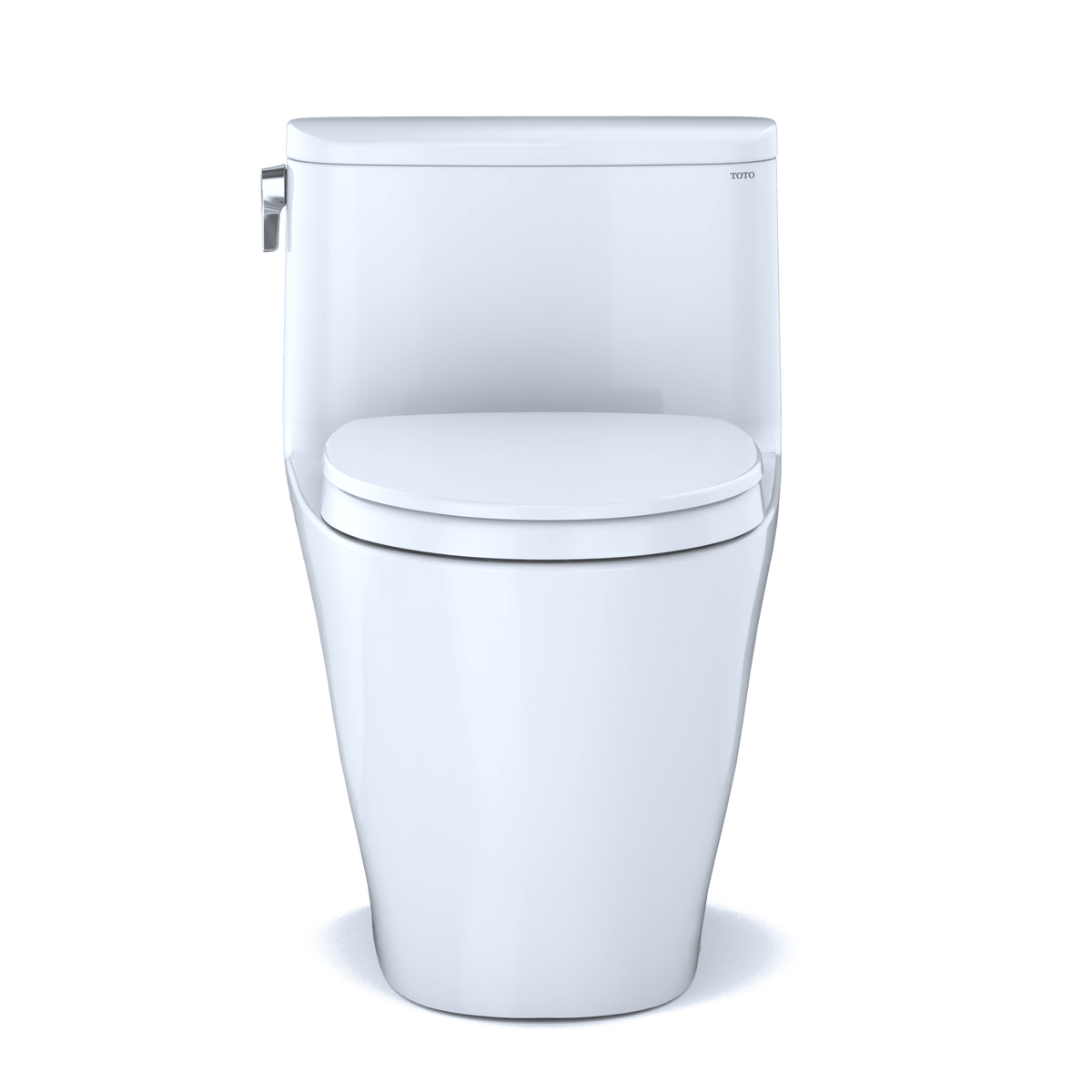 TOTO® Nexus® One-Piece Elongated 1.28 gpf Universal Height Toilet with CeFIONtect® and Softclose® Seat – Elongated – Cotton White –
