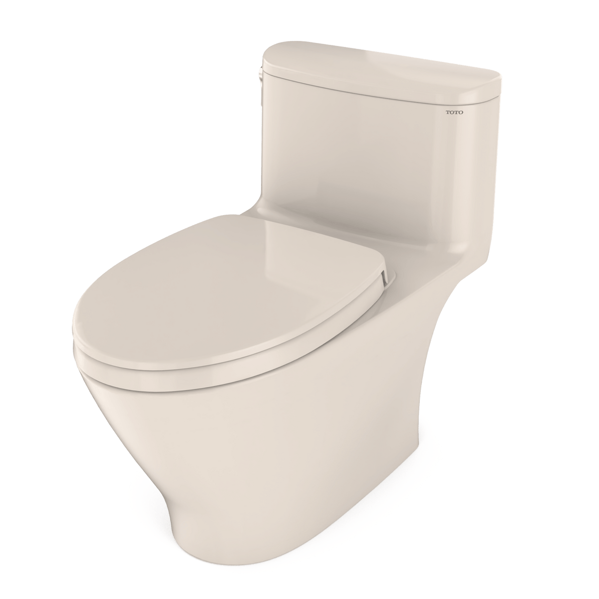 TOTO® Nexus® One-Piece Elongated 1.28 gpf Universal Height Toilet with CeFIONtect® and Softclose® Seat – Elongated – Sedona Beige –
