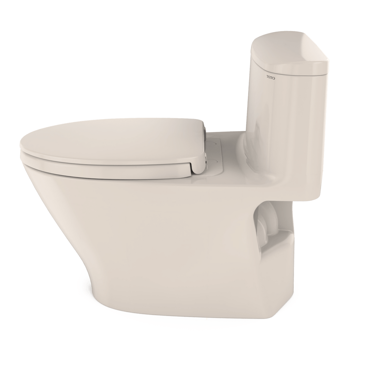 TOTO® Nexus® One-Piece Elongated 1.28 gpf Universal Height Toilet with CeFIONtect® and Softclose® Seat – Elongated – Sedona Beige –