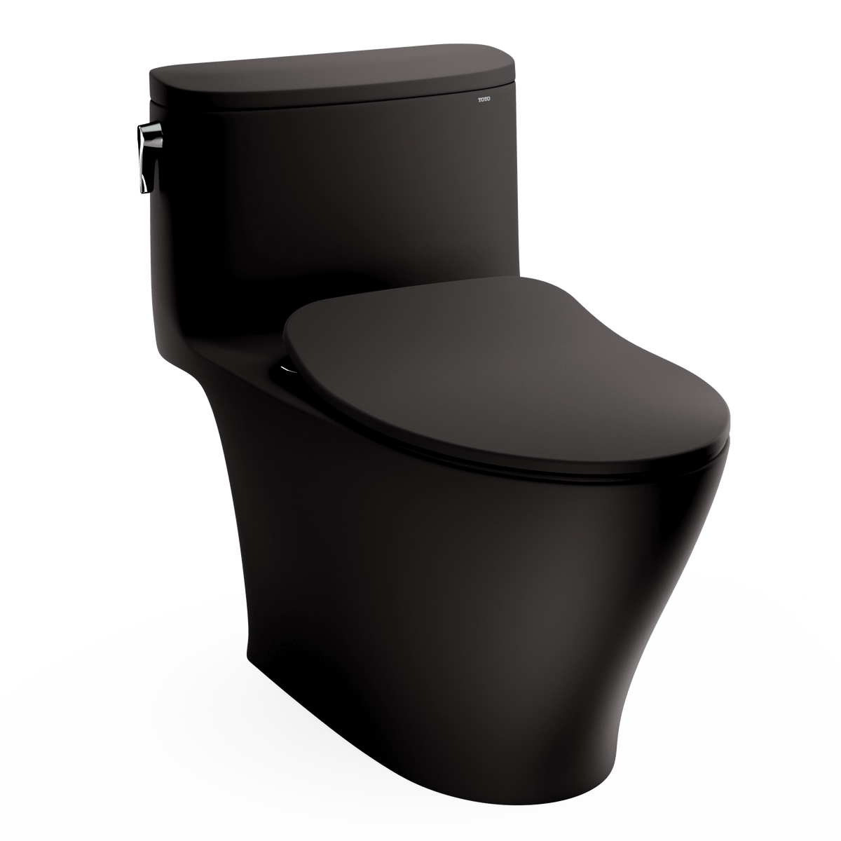 TOTO® Nexus® One-Piece Elongated 1.28 GPF Universal Height Toilet with CEFIONTECT and SS234 SoftClose Seat – Elongated – Matte Black –