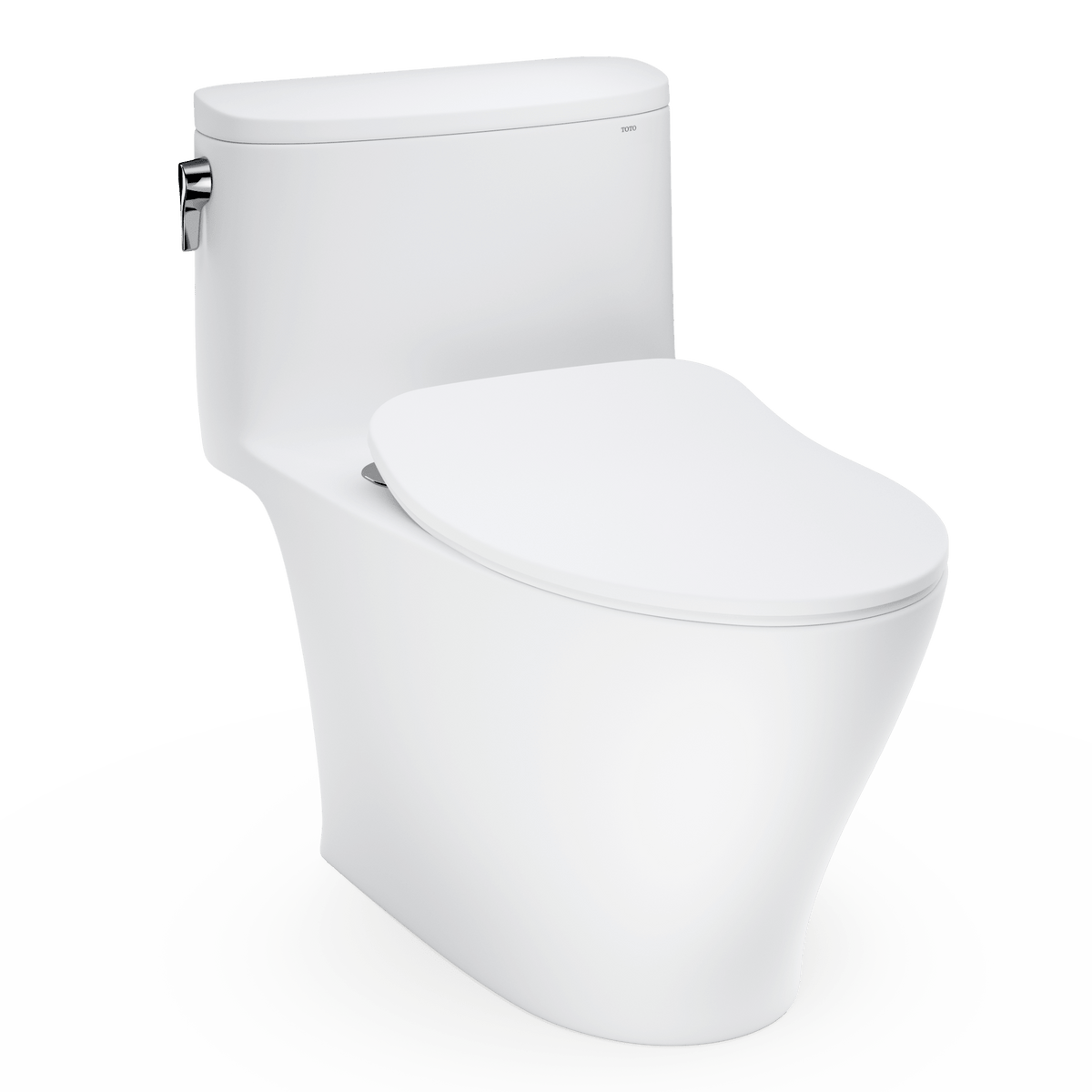 TOTO® Nexus® One-Piece Elongated 1.28 GPF Universal Height Toilet with CEFIONTECT and SS234 SoftClose Seat – Elongated – Matte White –
