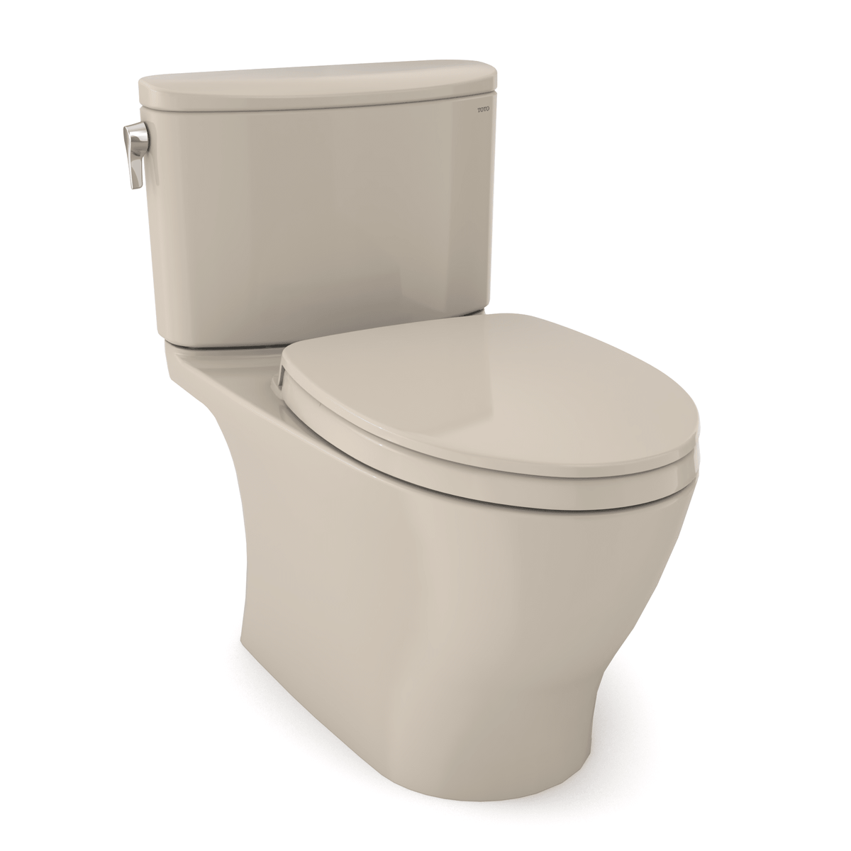 TOTO® Nexus® Two-Piece Elongated 1.28 gpf Universal Height Toilet with CeFIONtect® and Softclose® Seat – Elongated – Bone –