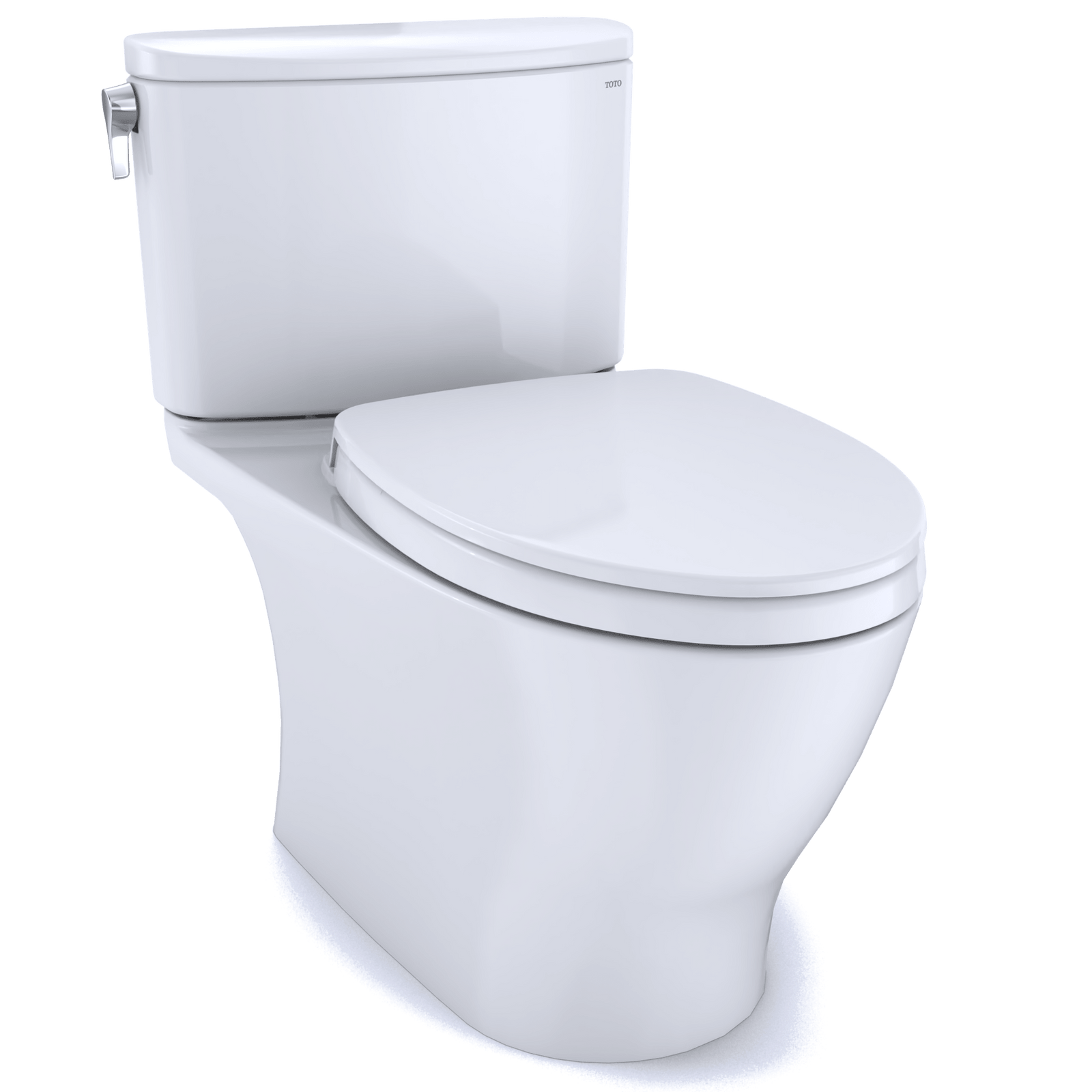 TOTO® Nexus® Two-Piece Elongated 1.28 gpf Universal Height Toilet with CeFIONtect® and Softclose® Seat – Elongated – Cotton White –