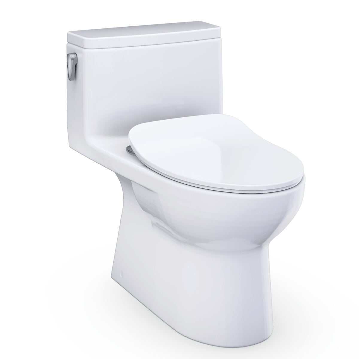 TOTO® Redington™ 1G® One-Piece Elongated 1.0 GPF WASHLET®+ and Auto Flush Ready Universal Height Toilet with CEFIONTECT® and SS234 SoftClose® Seat – Elongated – Cotton White –