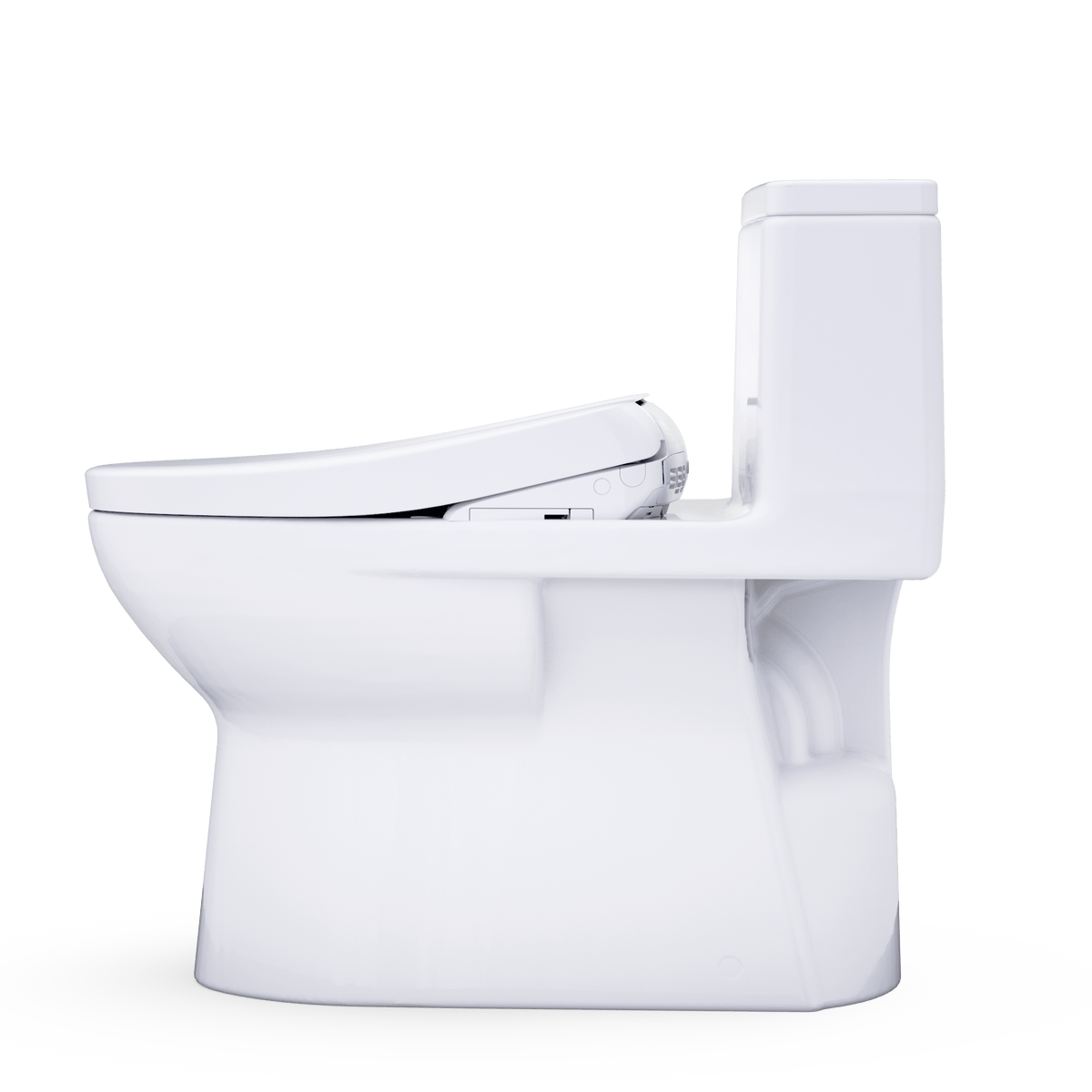 TOTO® Redington™ 1G® WASHLET®+ S7 One-Piece Elongated 1.0 GPF Universal Height Toilet with CEFIONTECT® – Elongated – Cotton White –