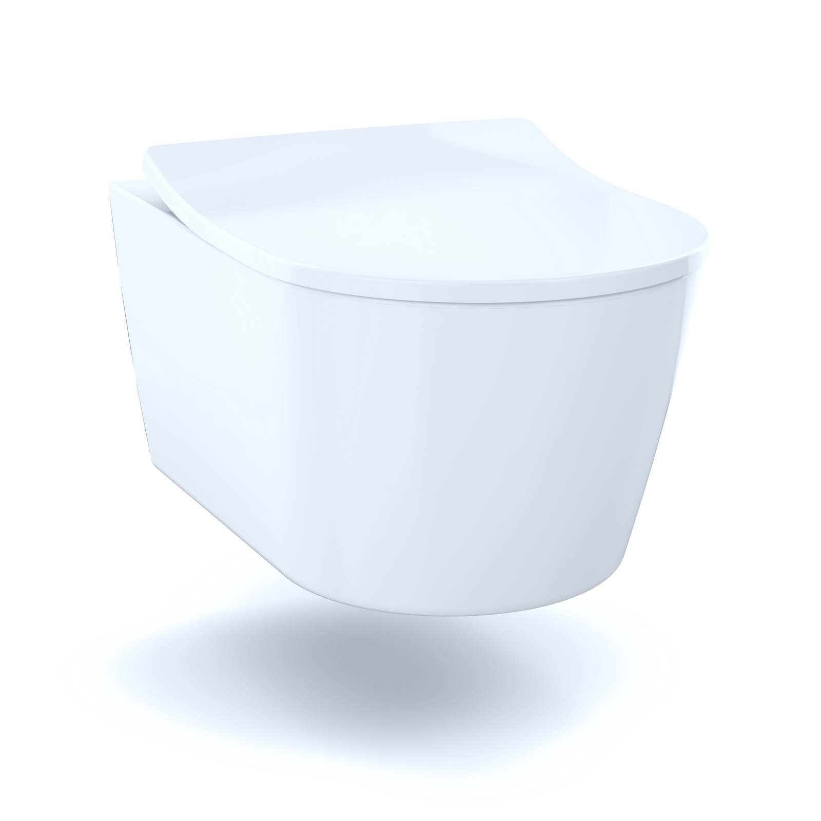 TOTO® RP Wall-Hung D-Shape Toilet and Duofit® In-Wall 1.28 and 0.9 gpf Dual-Flush Tank System with Copper Supply – D-shape – Matte White –