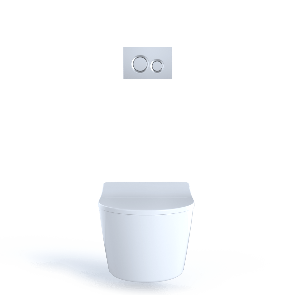 TOTO® RP Wall-Hung D-Shape Toilet and Duofit® In-Wall 1.28 and 0.9 gpf Dual-Flush Tank System with Copper Supply – D-shape – Matte White –