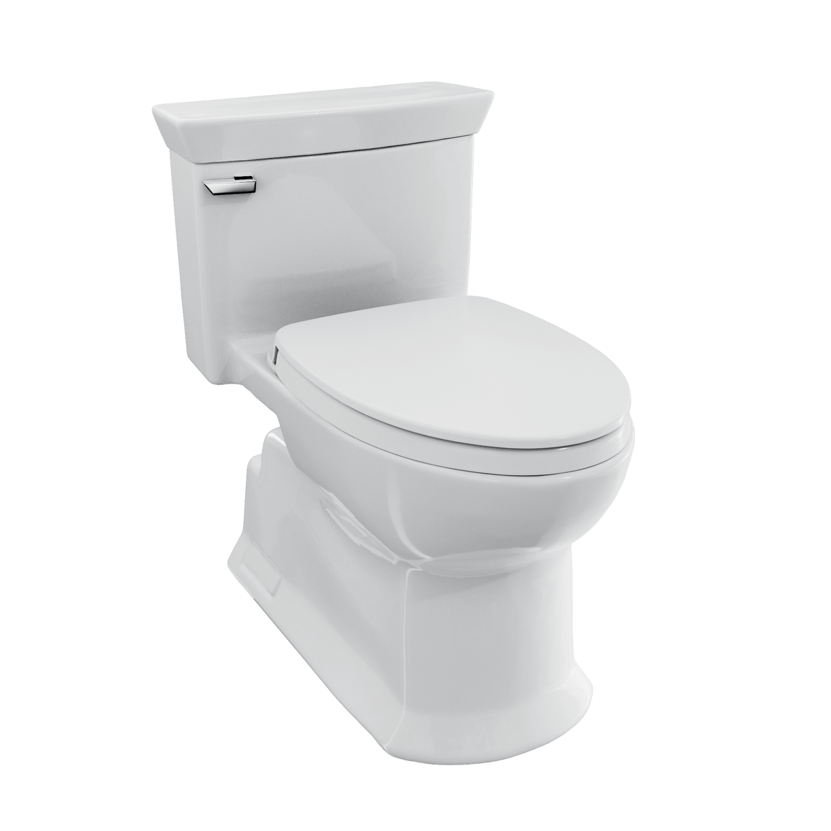 TOTO® Soirée® One Piece Elongated 1.28 gpf Universal Height Skirted Toilet with CeFiONtect® and SoftClose® Seat – Elongated – Cotton White –
