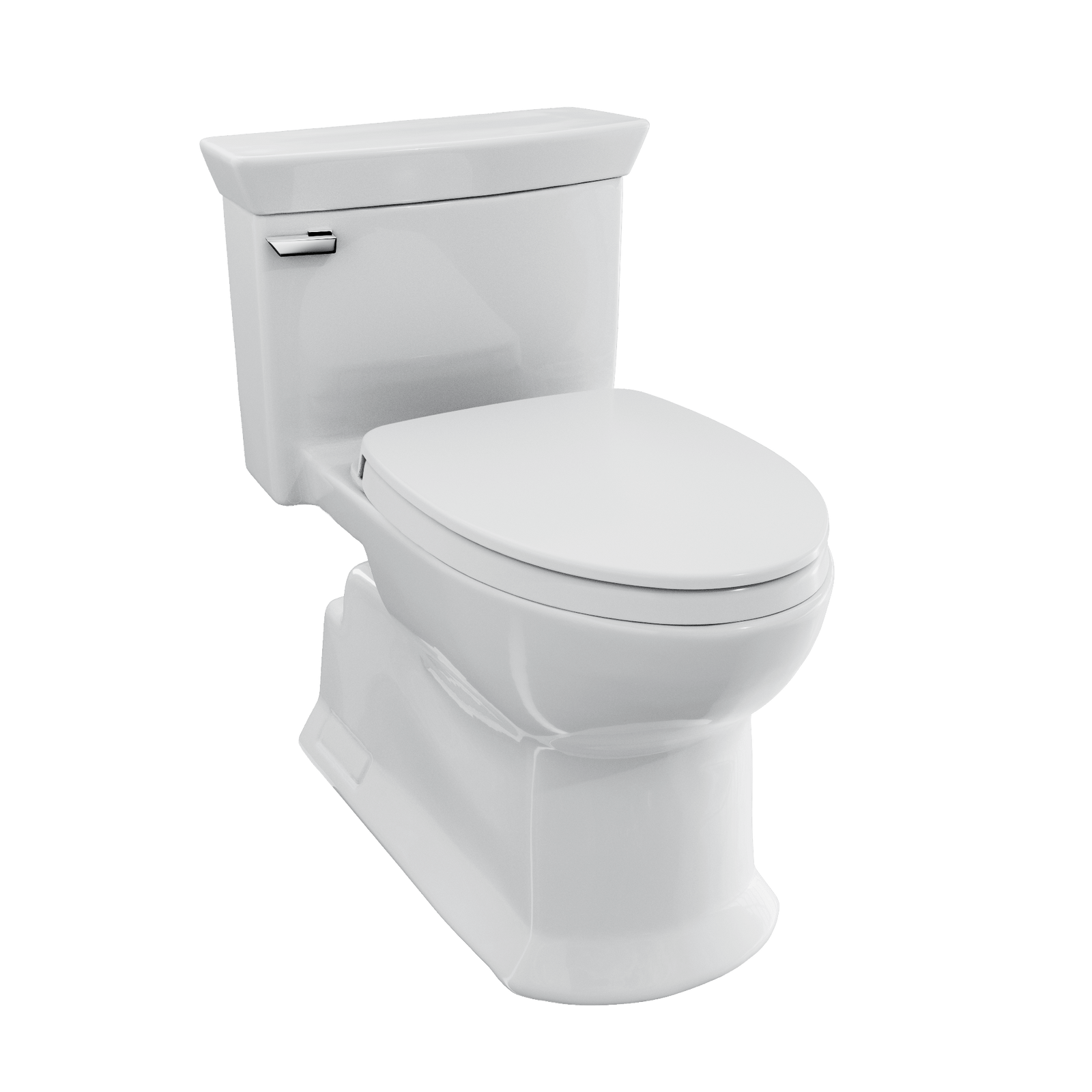 TOTO® Soirée® One Piece Elongated 1.28 gpf Universal Height Skirted Toilet with CeFiONtect® and SoftClose® Seat – Elongated – Cotton White –
