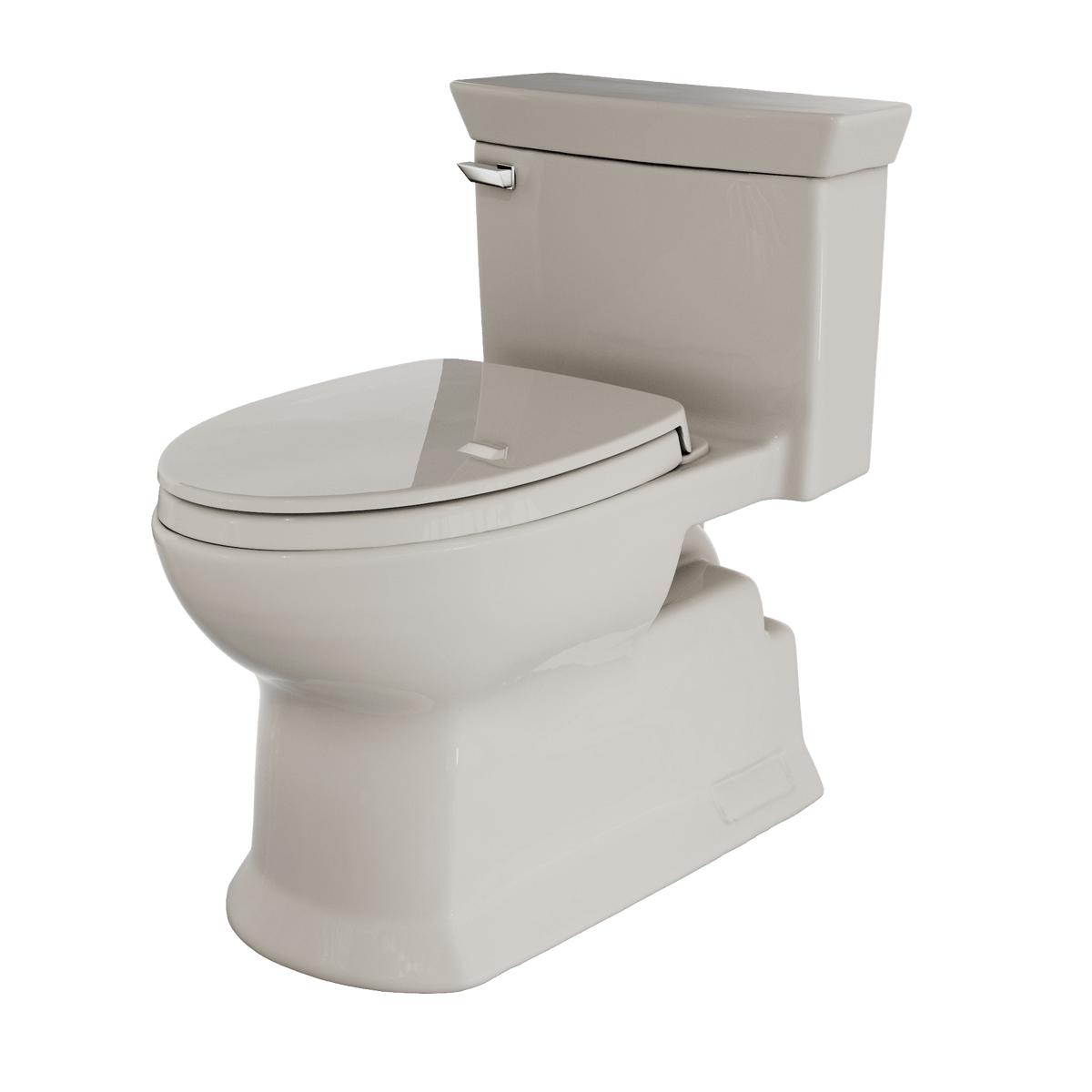 TOTO® Soirée® One Piece Elongated 1.28 gpf Universal Height Skirted Toilet with CeFiONtect® and SoftClose® Seat – Elongated – Sedona Beige –
