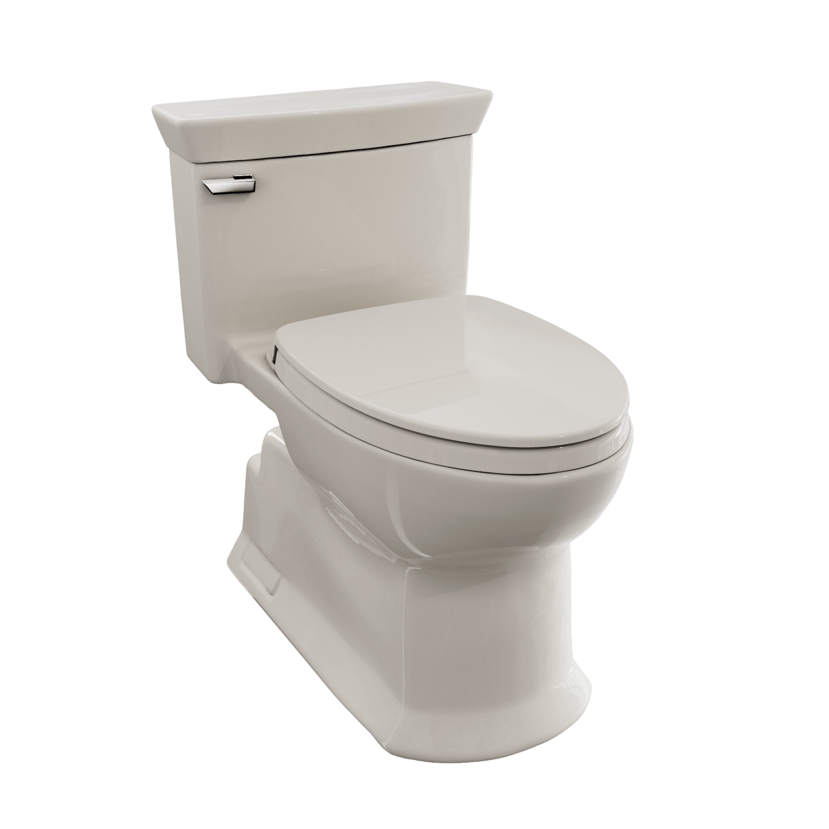 TOTO® Soirée® One Piece Elongated 1.28 gpf Universal Height Skirted Toilet with CeFiONtect® and SoftClose® Seat – Elongated – Sedona Beige –