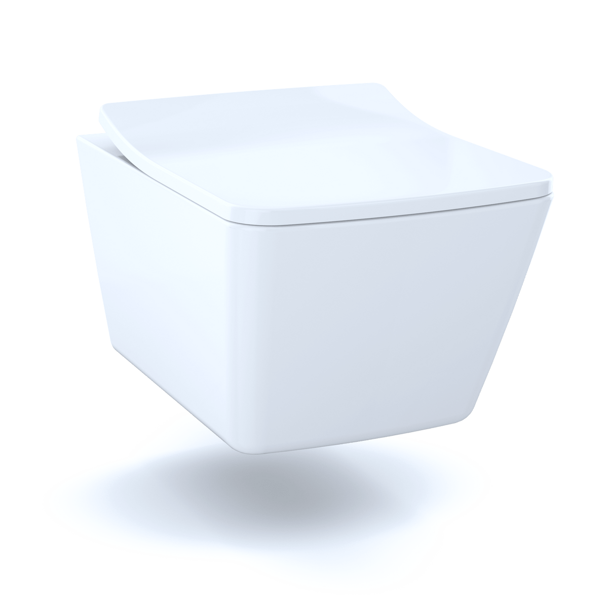 TOTO® SP Wall-Hung Square-Shape Toilet and Duofit® In-Wall 1.28 and 0.9 gpf Dual-Flush Tank System with Copper Supply – Square – Matte White –