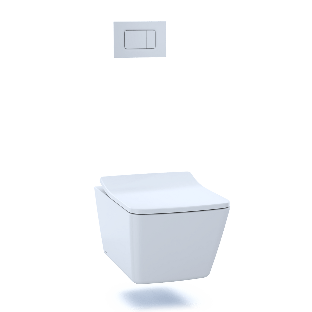TOTO® SP Wall-Hung Square-Shape Toilet and Duofit® In-Wall 1.28 and 0.9 gpf Dual-Flush Tank System with Copper Supply – Square – Matte White –