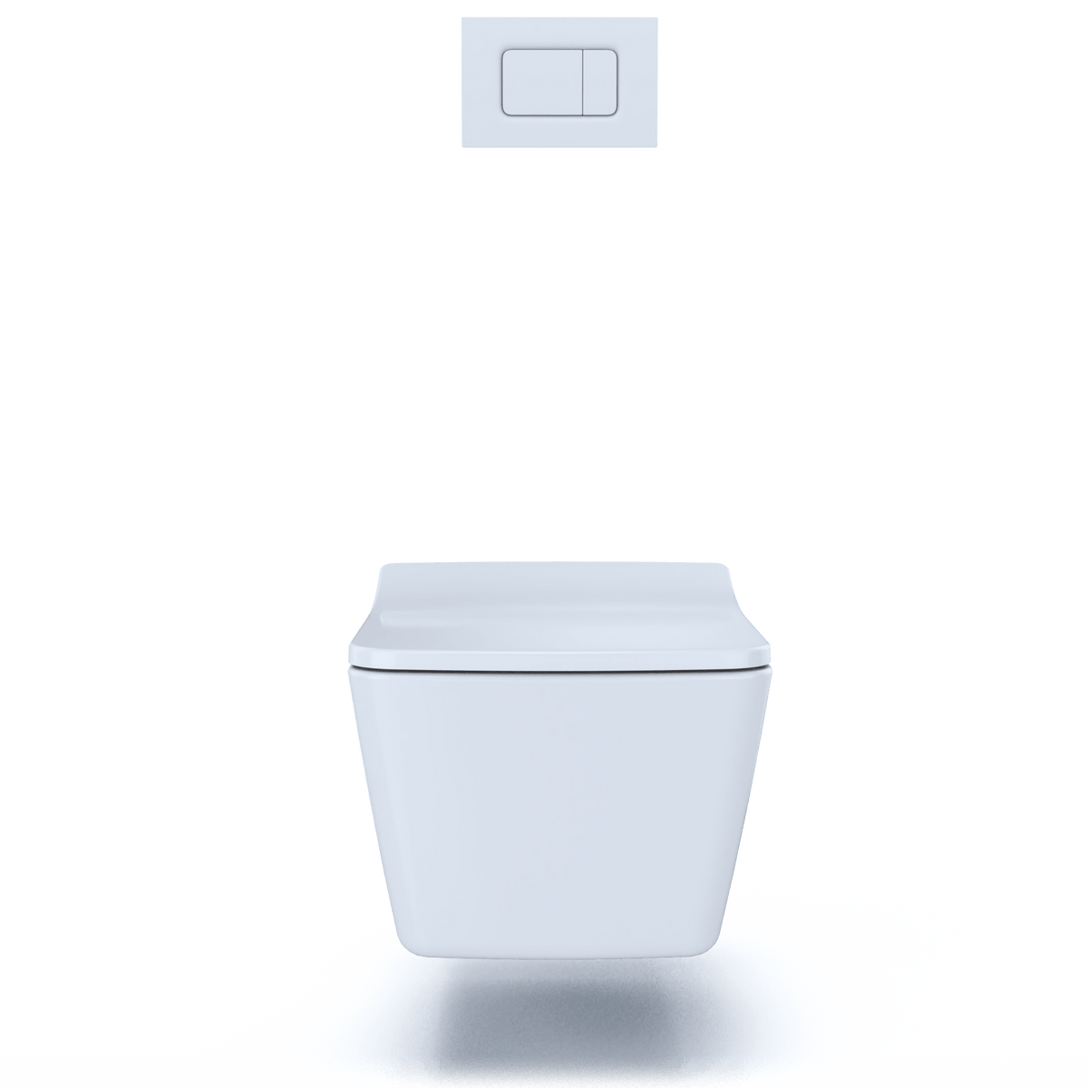 TOTO® SP Wall-Hung Square-Shape Toilet and Duofit® In-Wall 1.28 and 0.9 gpf Dual-Flush Tank System with Copper Supply – Square – Matte White –