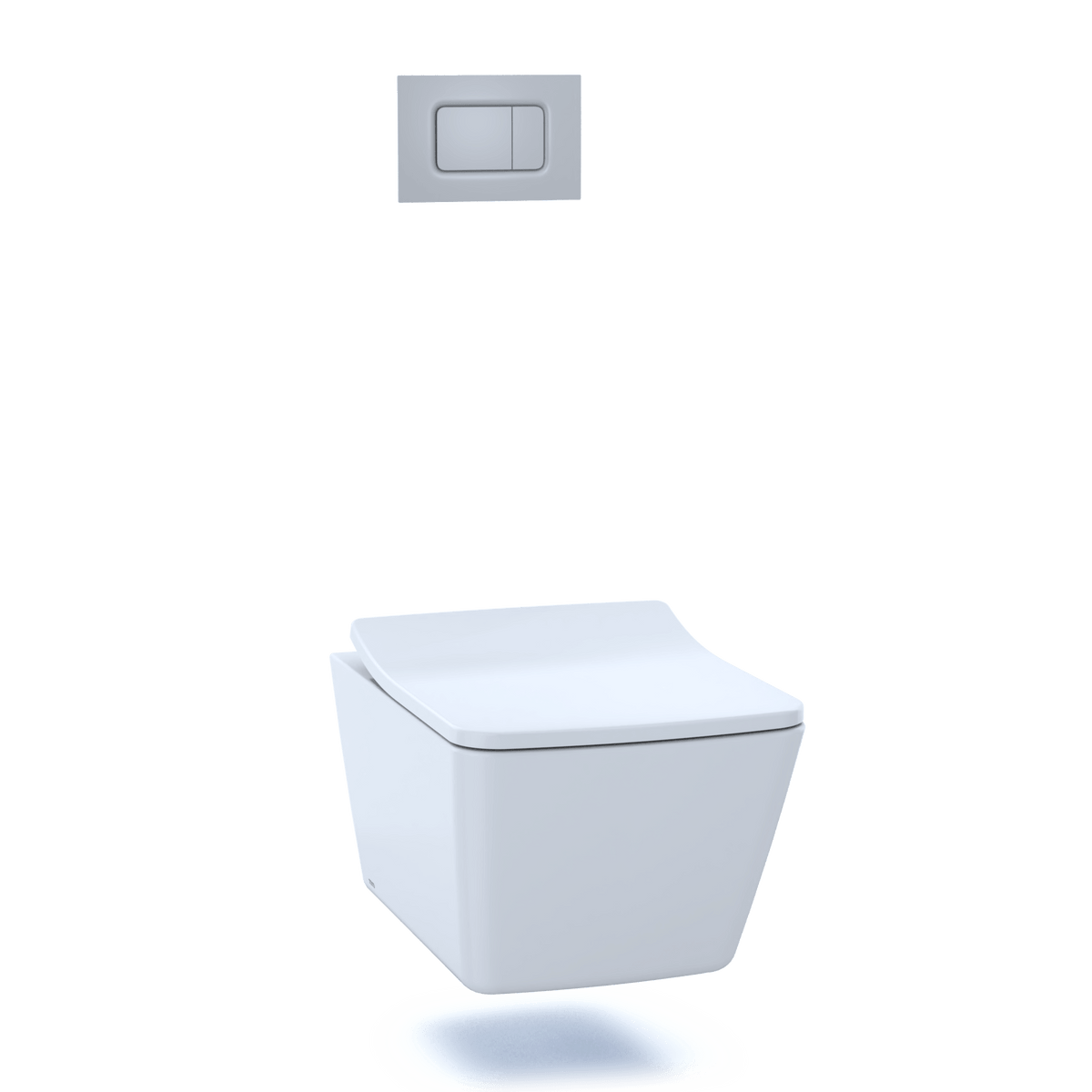 TOTO® SP Wall-Hung Square-Shape Toilet and Duofit® In-Wall 1.28 and 0.9 gpf Dual-Flush Tank System with Copper Supply – Square – Matte White –