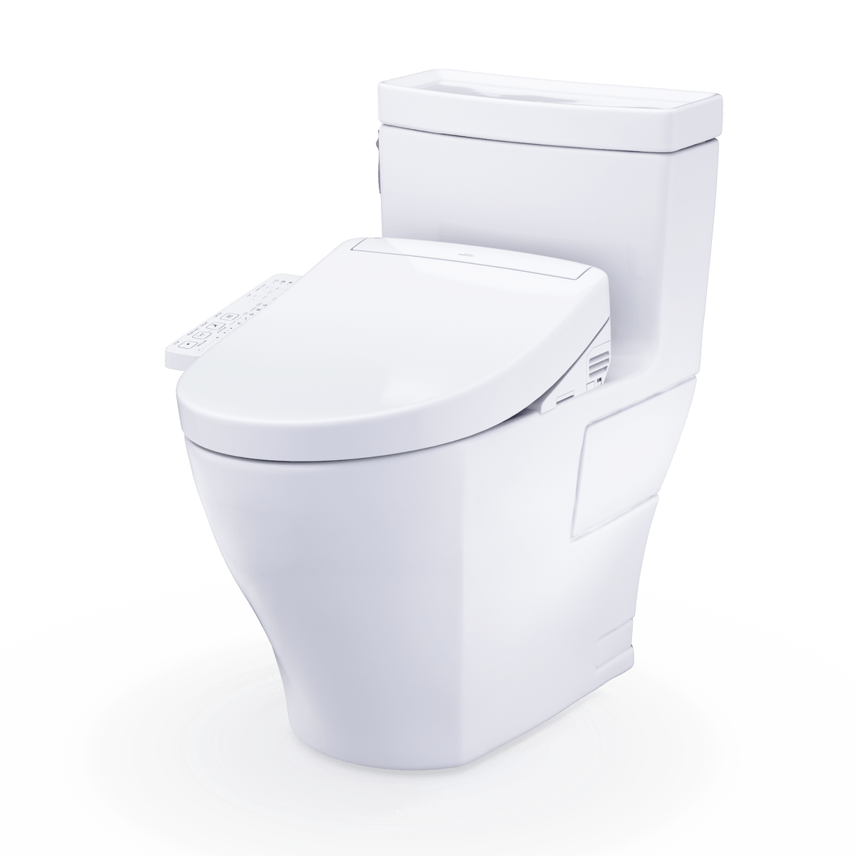 TOTO® Washlet+® Aimes One-Piece Elongated 1.28 gpf Toilet and Washlet S2 Bidet Seat – Elongated – Cotton White –