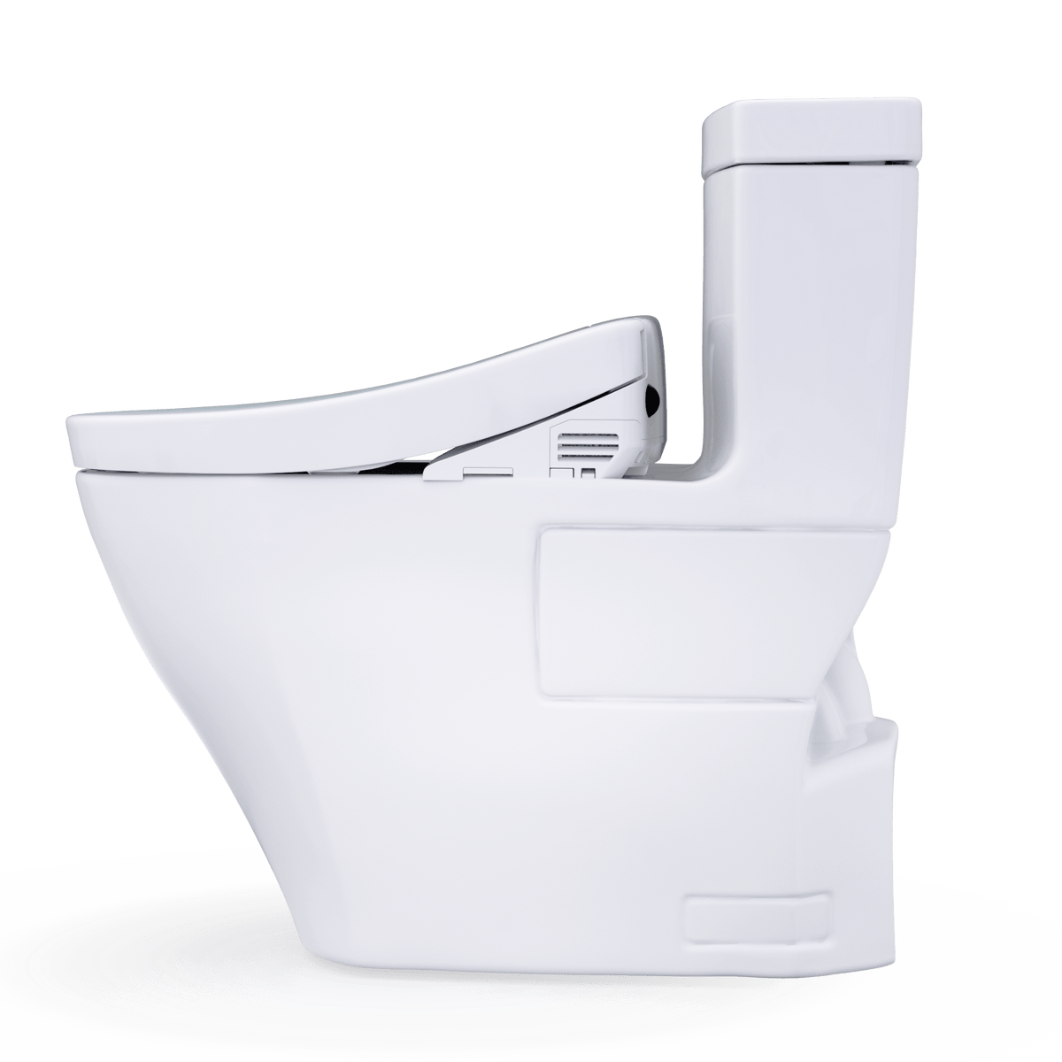 TOTO® Washlet+® Aimes One-Piece Elongated 1.28 gpf Toilet and Washlet S5 Bidet Seat – Elongated – Cotton White –