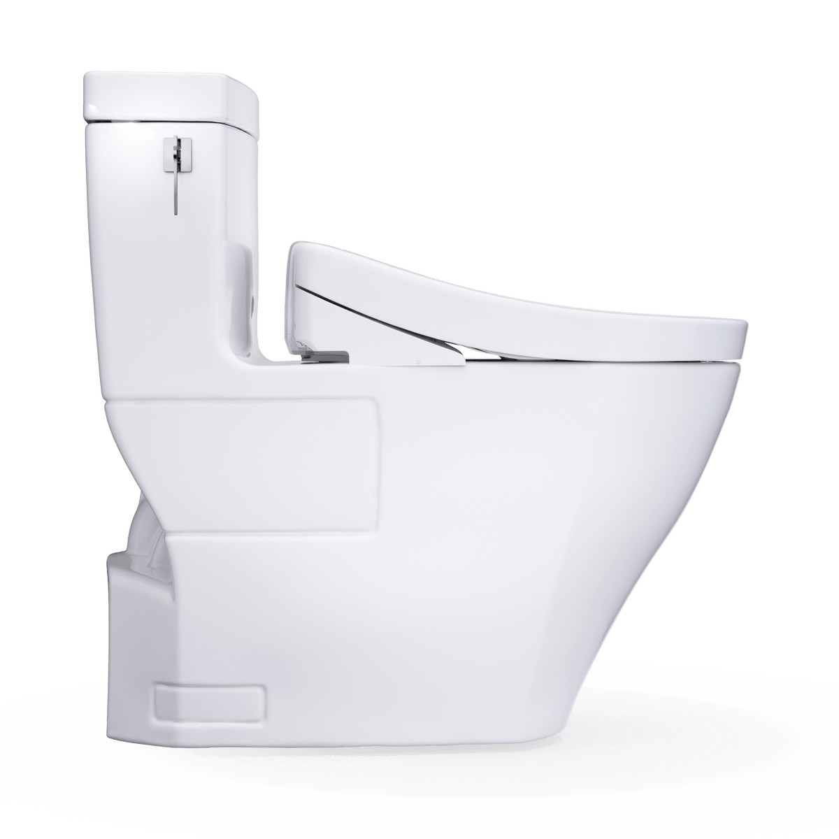 TOTO® Washlet+® Aimes One-Piece Elongated 1.28 gpf Toilet and Washlet S5 Bidet Seat – Elongated – Cotton White –