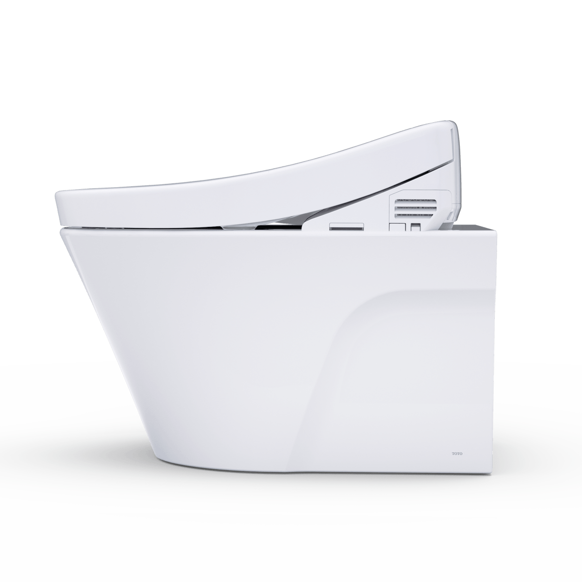 TOTO® Washlet®+ AP Wall-Hung Elongated Toilet and Washlet S2 and Duofit® In-Wall 0.9 and 1.28 gpf Dual-Flush Tank System – Elongated – Matte Silver –