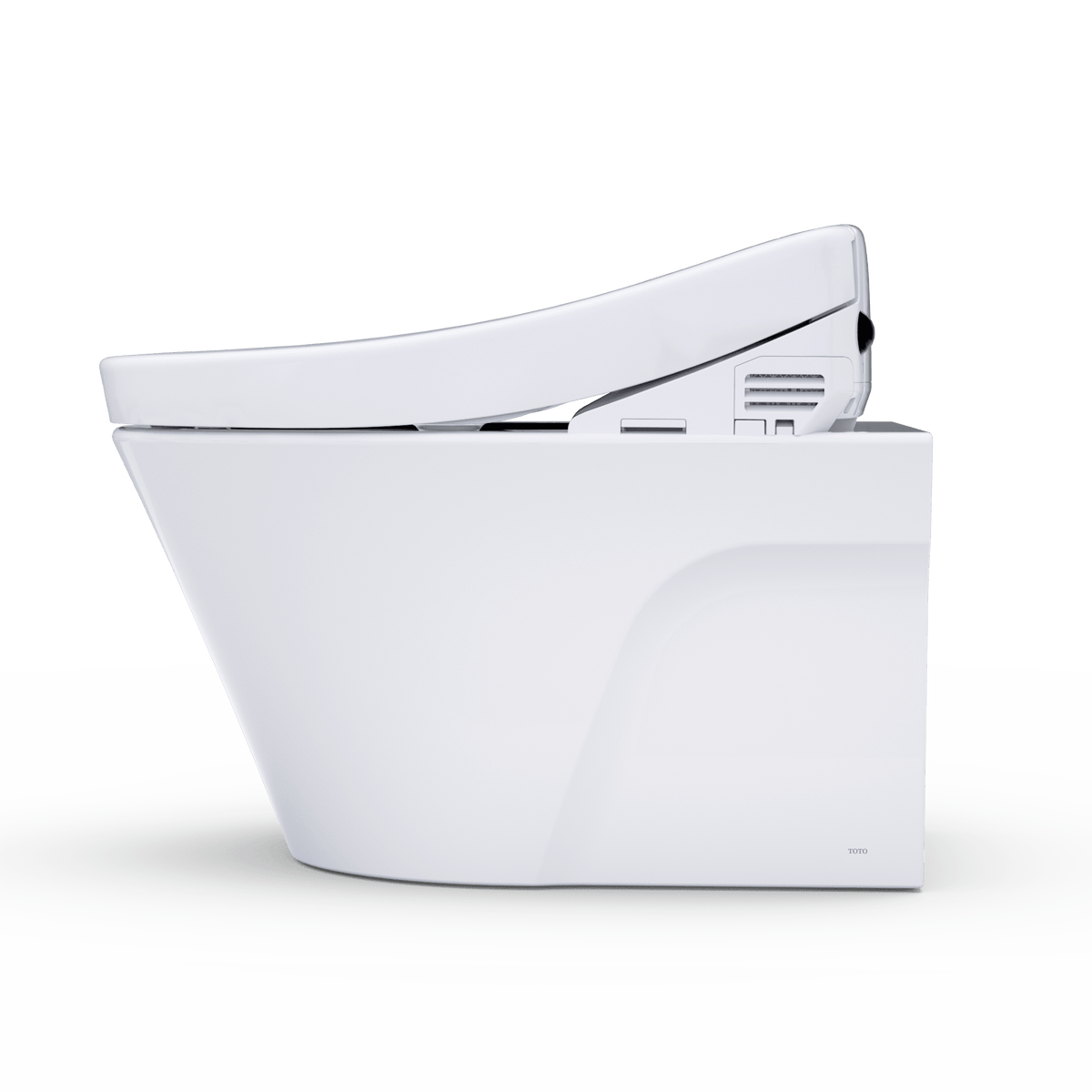 TOTO® Washlet®+ AP Wall-Hung Elongated Toilet and Washlet S5 and Duofit® In-Wall 0.9 and 1.28 gpf Dual-Flush Tank System – Elongated – Matte Silver –