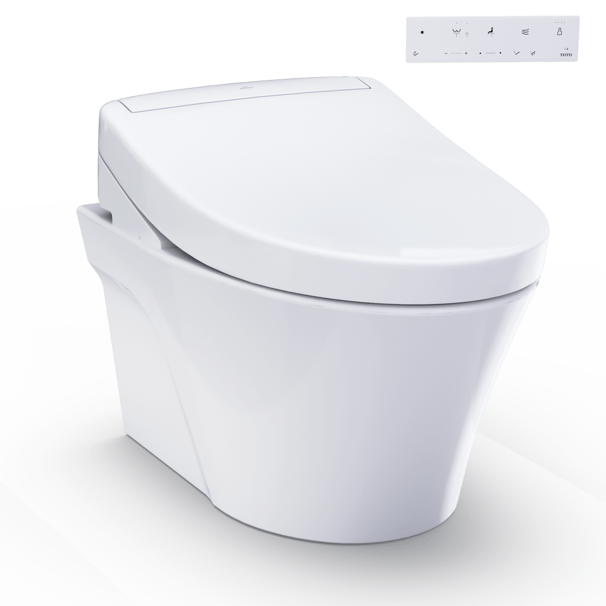 TOTO® Washlet®+ AP Wall-Hung Elongated Toilet and Washlet S5 and Duofit® In-Wall 0.9 and 1.28 gpf Dual-Flush Tank System – Elongated – Matte Silver –