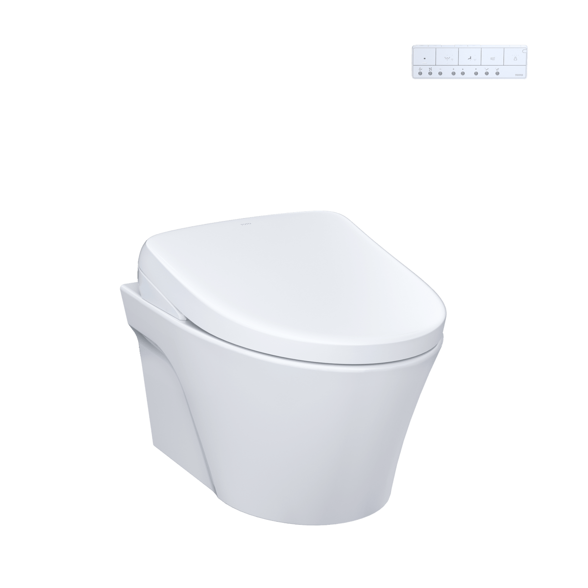 TOTO® Washlet®+ AP Wall-Hung Elongated Toilet with S7 Contemporary Bidet Seat and Duofit® In-Wall 0.9 and 1.28 gpf Dual-Flush Tank System – Elongated – Matte Silver –