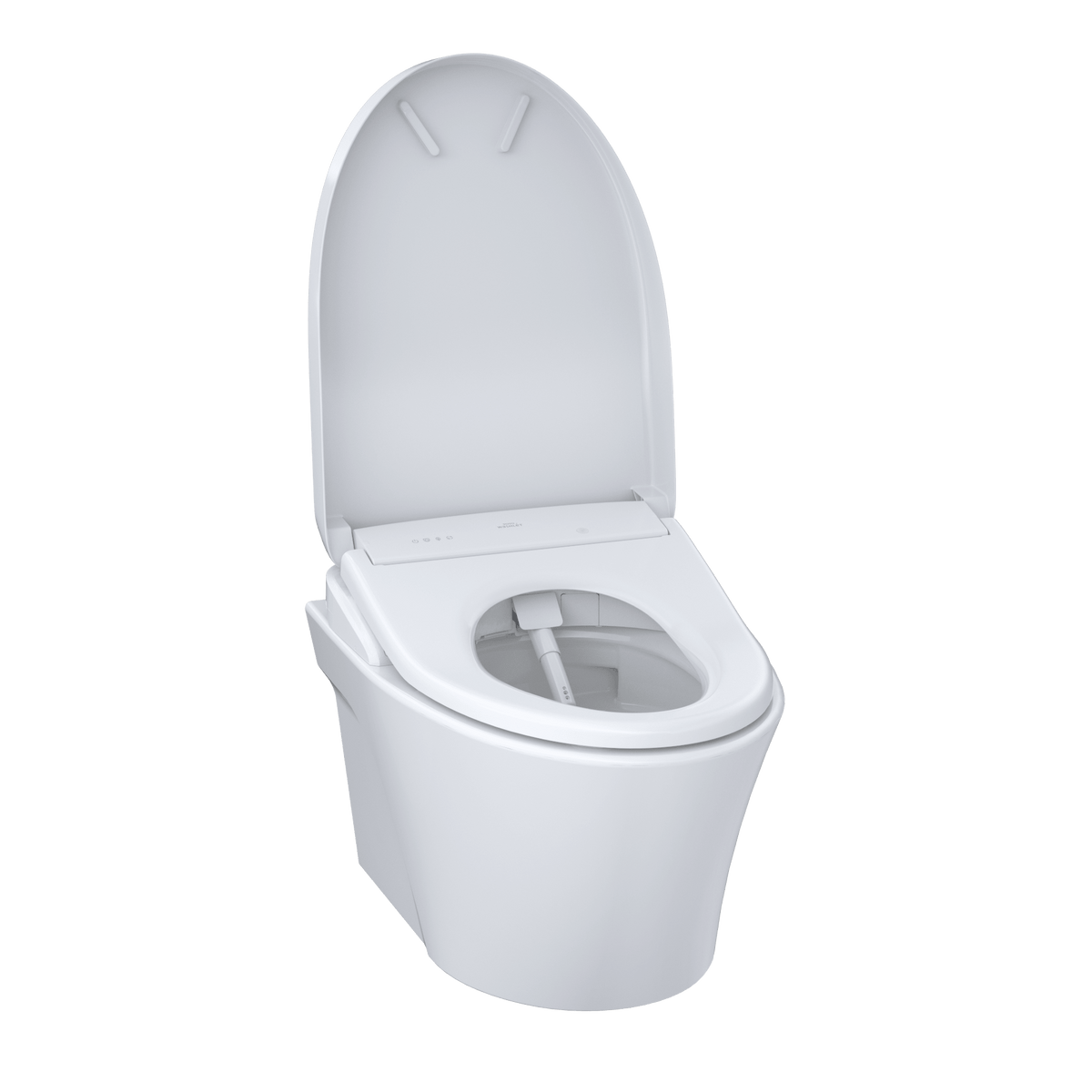 TOTO® Washlet®+ AP Wall-Hung Elongated Toilet with S7 Contemporary Bidet Seat and Duofit® In-Wall 0.9 and 1.28 gpf Dual-Flush Tank System – Elongated – Matte Silver –