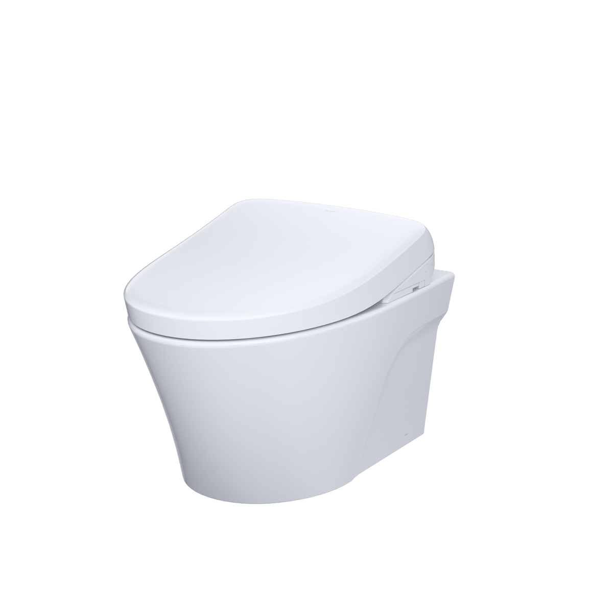 TOTO® Washlet®+ AP Wall-Hung Elongated Toilet with S7A Contemporary Bidet Seat and Duofit® In-Wall 0.9 and 1.28 gpf Auto Dual-Flush Tank System – Elongated – Matte Silver –