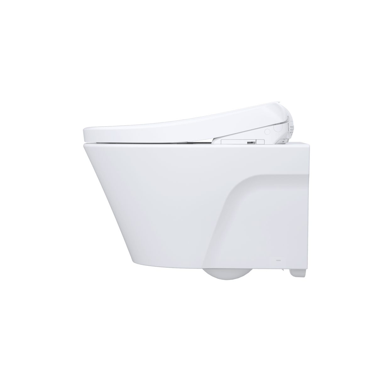TOTO® Washlet®+ AP Wall-Hung Elongated Toilet with S7A Contemporary Bidet Seat and Duofit® In-Wall 0.9 and 1.28 gpf Auto Dual-Flush Tank System – Elongated – Matte Silver –