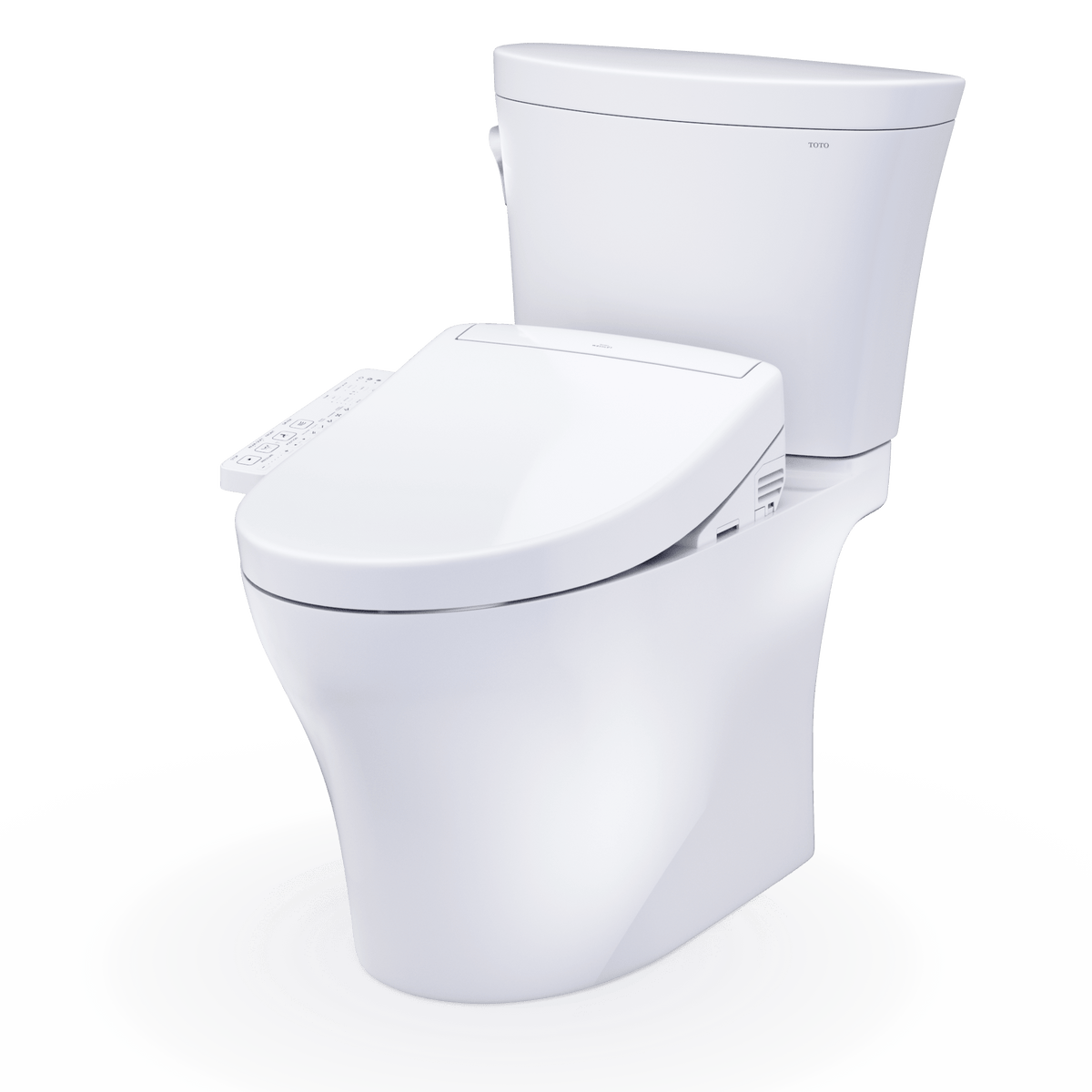 TOTO® Washlet®+ Aquia IV® Arc Two-Piece Elongated Dual Flush 1.28 and 0.9 gpf Toilet with S2 Bidet Seat – Elongated – Cotton White –