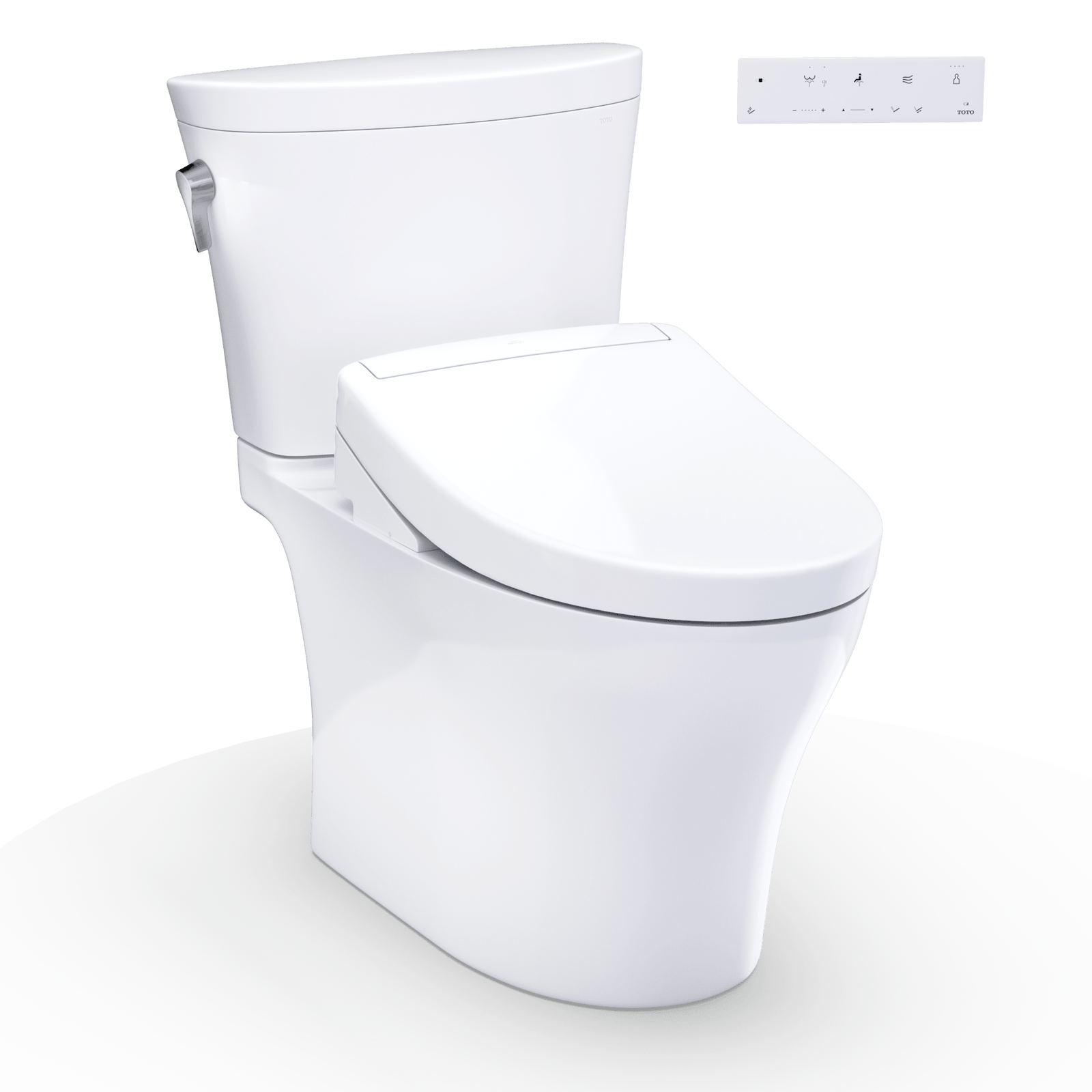 TOTO® Washlet®+ Aquia IV® Arc Two-Piece Elongated Dual Flush 1.28 and 0.9 gpf Toilet with S5 Bidet Seat – Elongated – Cotton White –