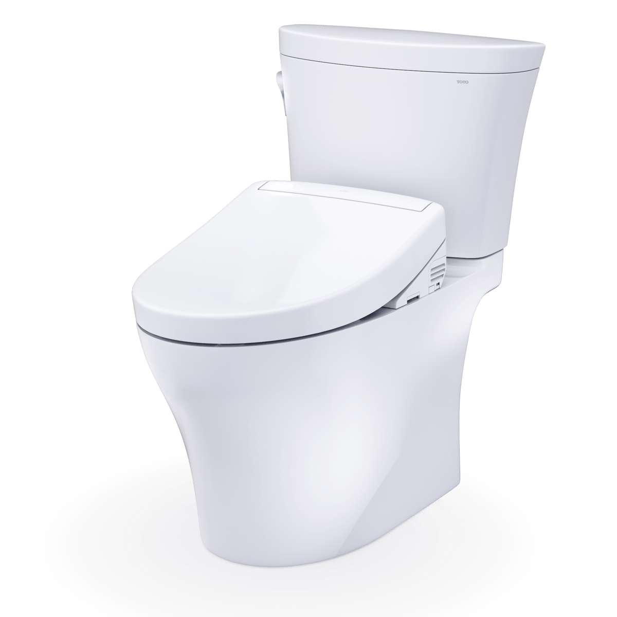 TOTO® Washlet®+ Aquia IV® Arc Two-Piece Elongated Dual Flush 1.28 and 0.9 gpf Toilet with S5 Bidet Seat – Elongated – Cotton White –